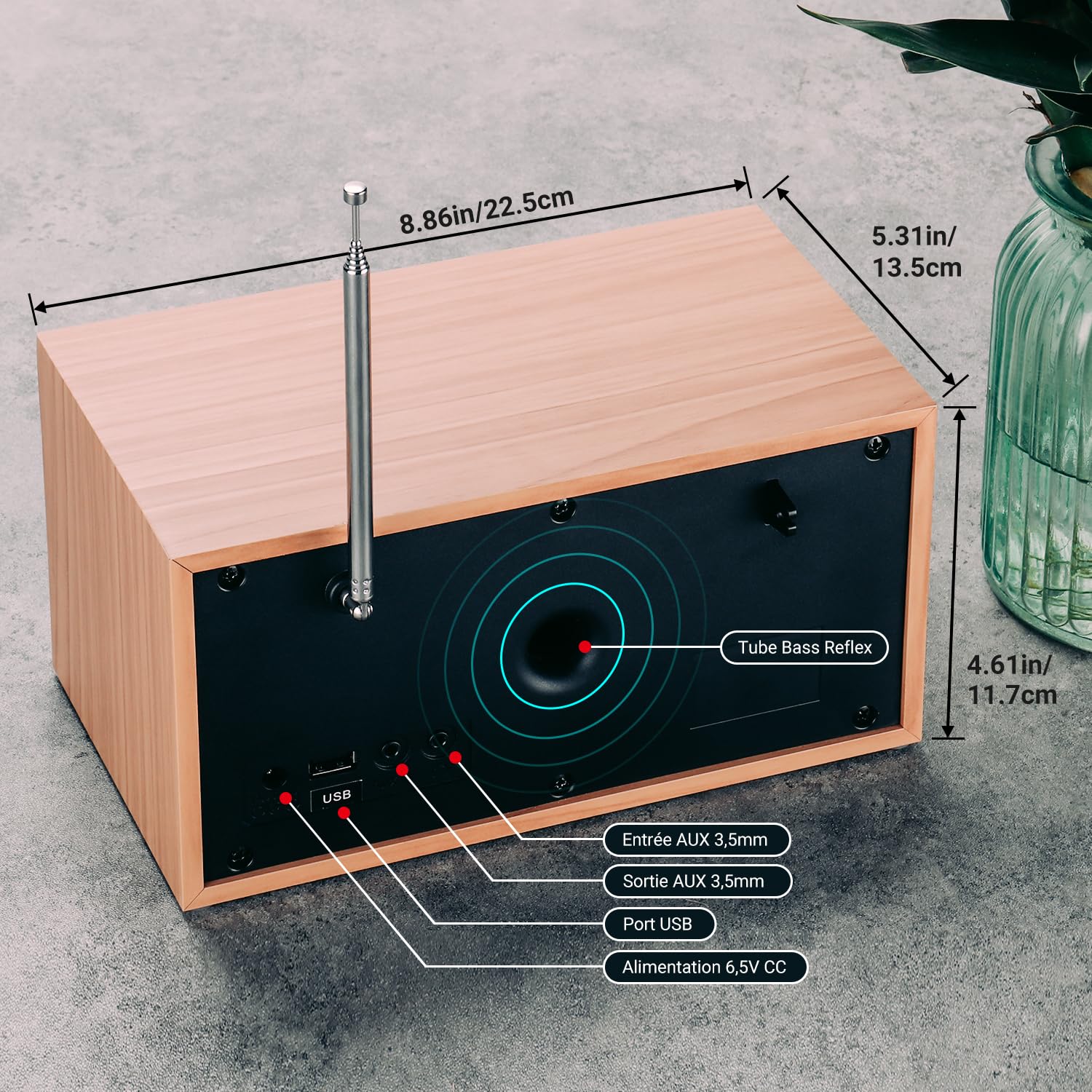 August MB420 Radio Dab Bluetooth, Radio Dab+/FM Numérique avec Double Réveil, 60 Présélections, Haut-Parleur HiFi 5W, Minuterie Sommeil, Snooze, USB & Entrée/Sortie AUX, Secteur pour Cuisine & Maison