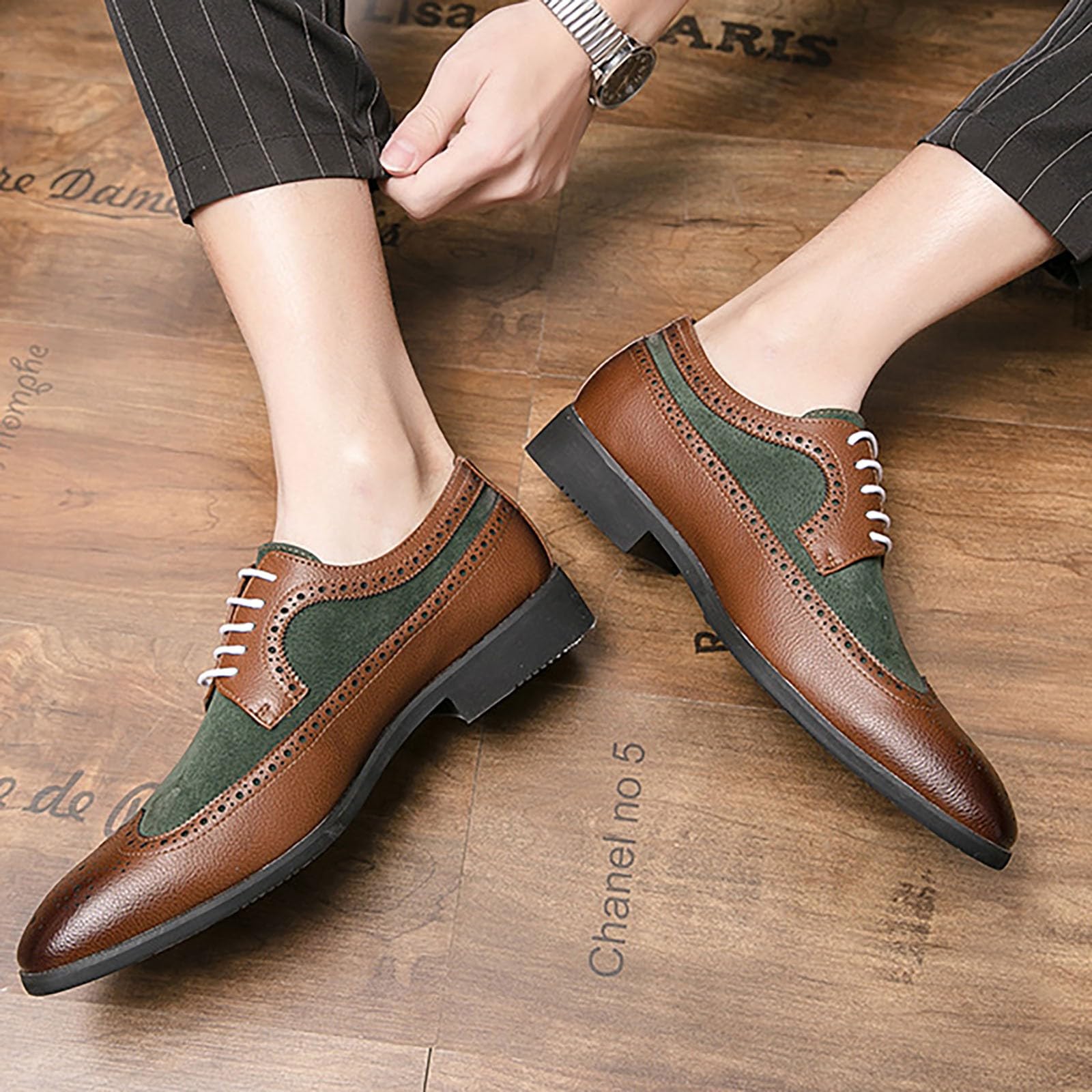 Scarpa Derby Uomini Pelle Artificiale Scarpe Vestite Business Scarpe Per Il Tempo Libero Basso Dressing Casual Classico Vintage Lussuoso Discreto per Attività Ufficiale