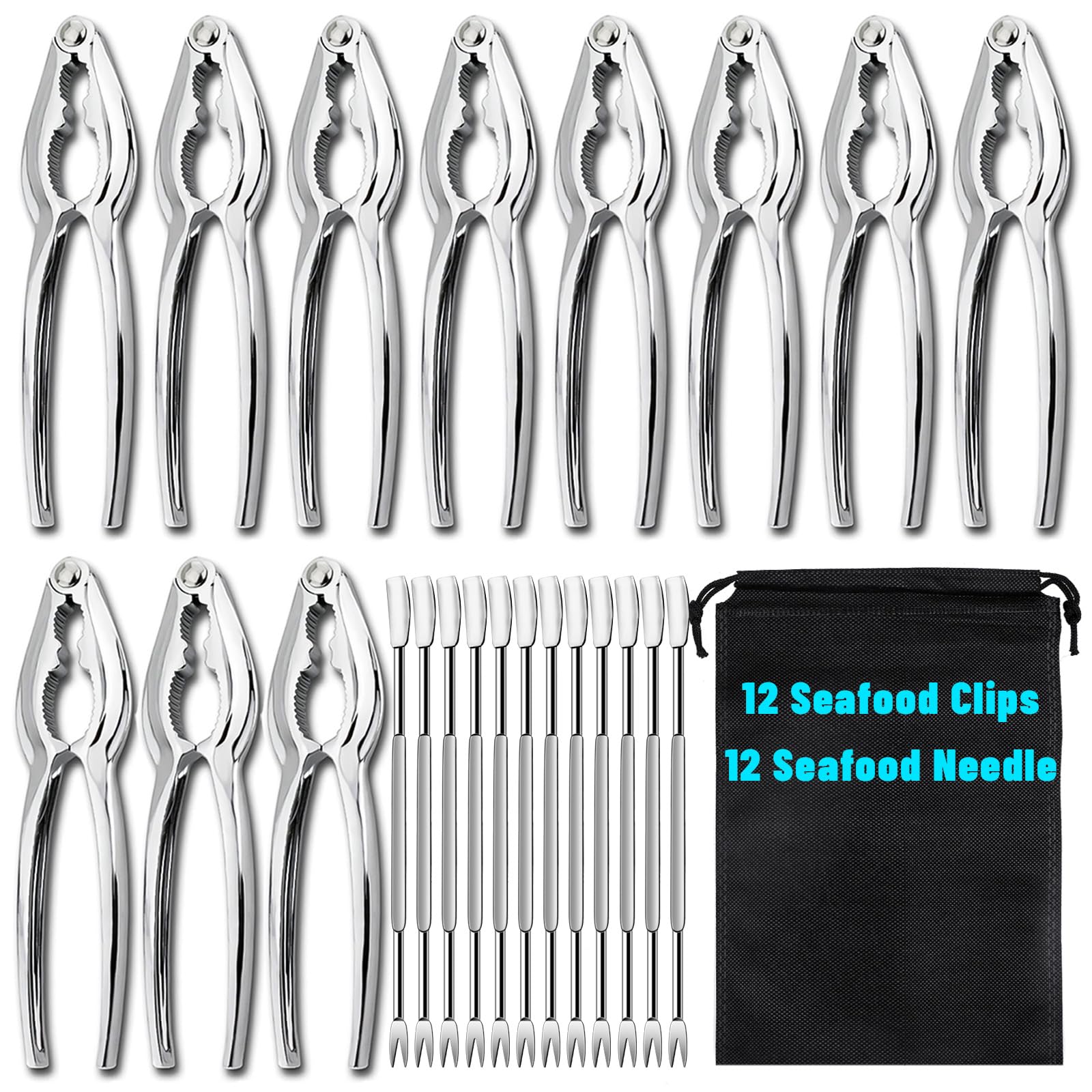 Lot de 12 casse-noix pour les pattes de crabe, les crustacés et les homards