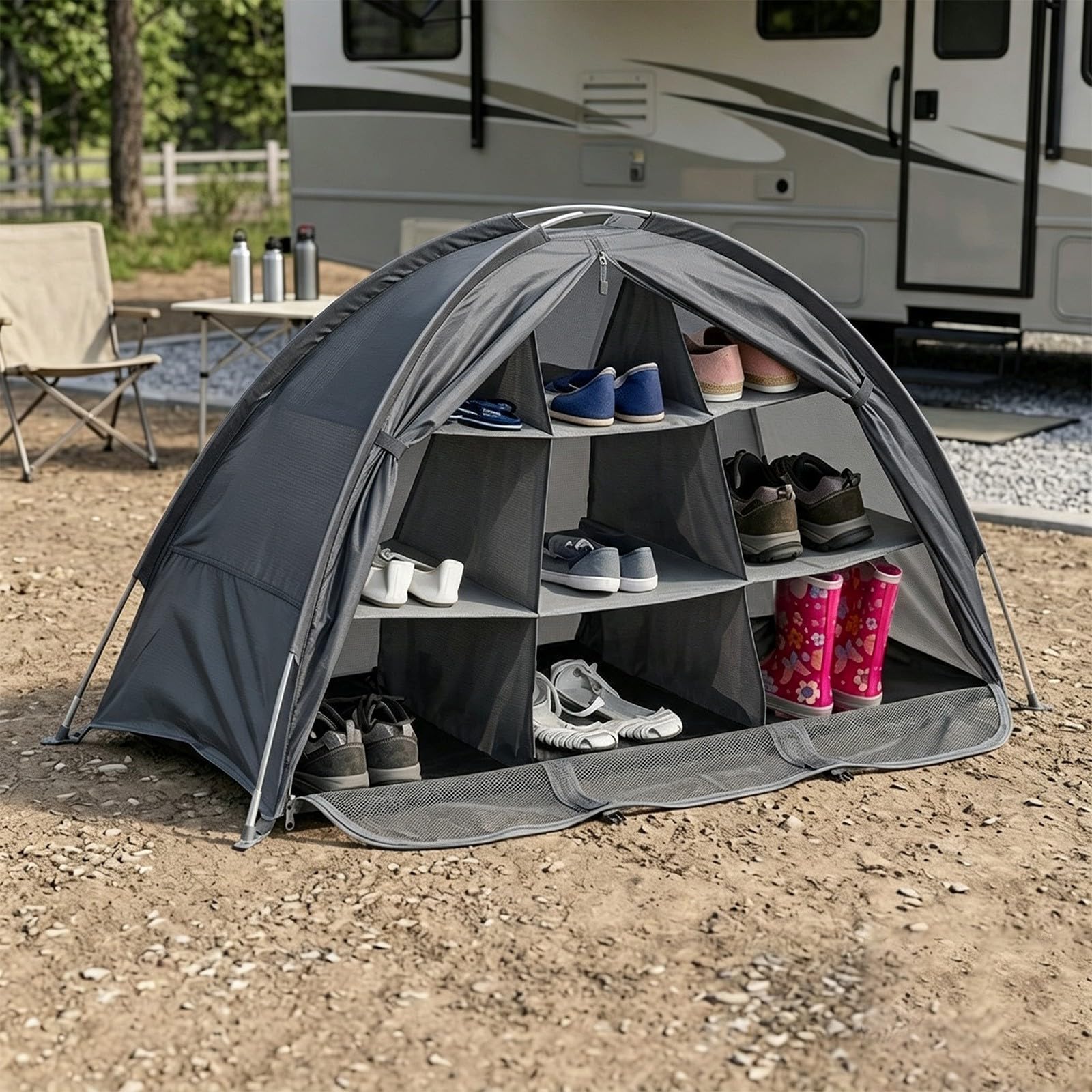 Armadio Portatile per campeggio 9 Scaffali Oxford Armadio Portatile