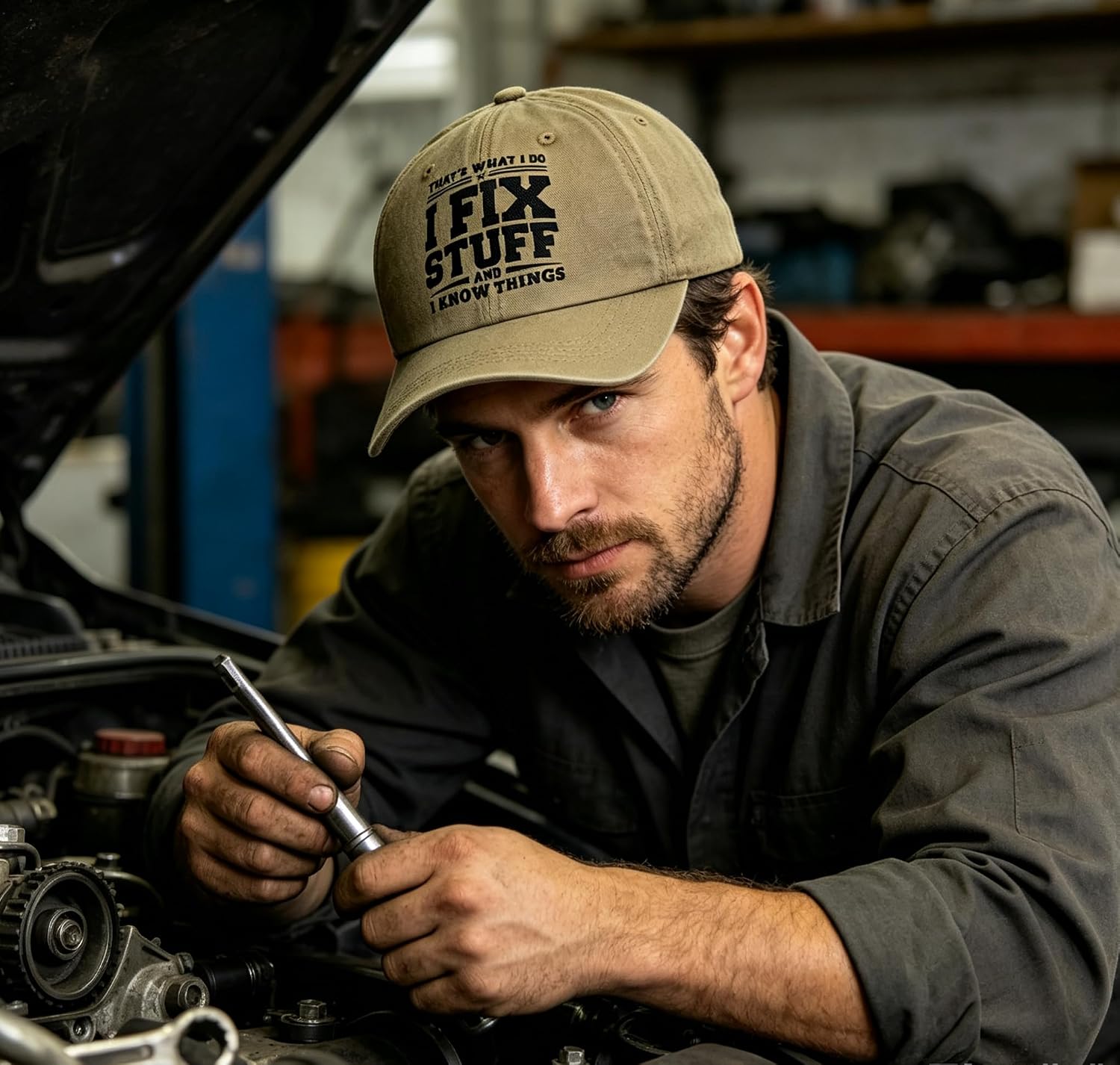 I Fix Stuff& I Know Things Hat Dad Hat Mens Gifts Ideas for Dad Husband Grandpa Father’s Day Birthday Gift for Men