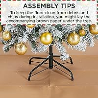 Vista 125 de Yaheetech Árbol de Navidad artificial preiluminado de 4.5 pies con luces blancas cálidas incandescentes, árbol de Navidad preiluminado completo