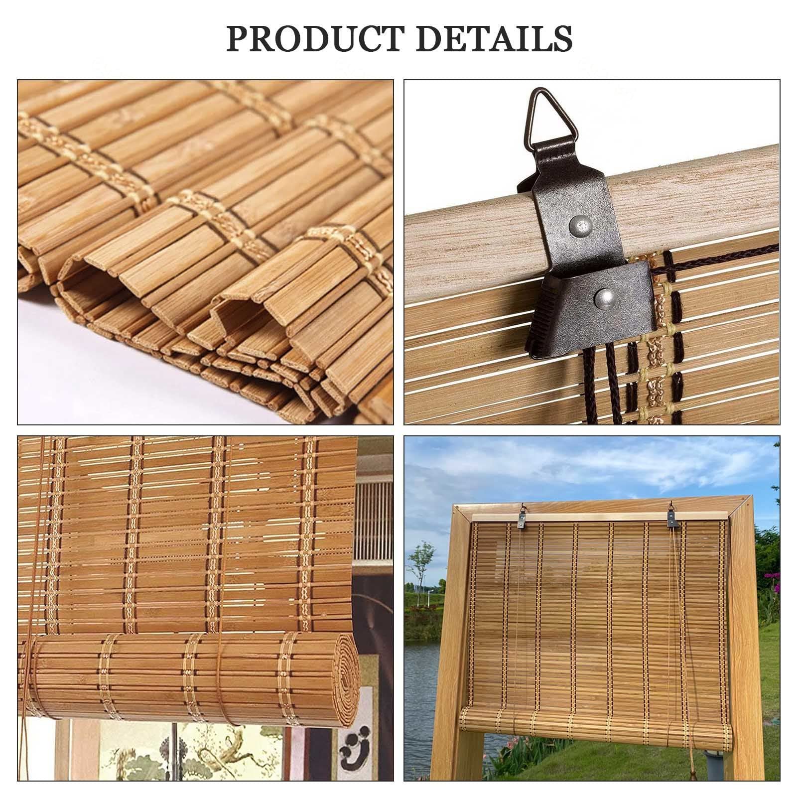 Bambus Vorhang Fensterrollo, Natürliche Bambusrollos, Holz Venezianische Jalousie, Roman Jalousien, Jalousette 50-150cm/20-59in Breit,WxH-70x180cm/28x71in