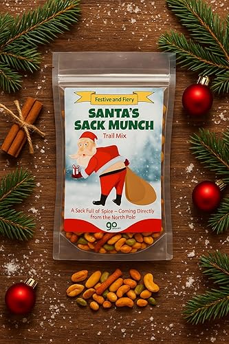 Miniatura 2 de Santa's Sack Munch Spicy Trail Mix - Divertido diseño de Papá Noel de luna - Regalos comestibles para hombres - Mezcla picante, fabricado en los
