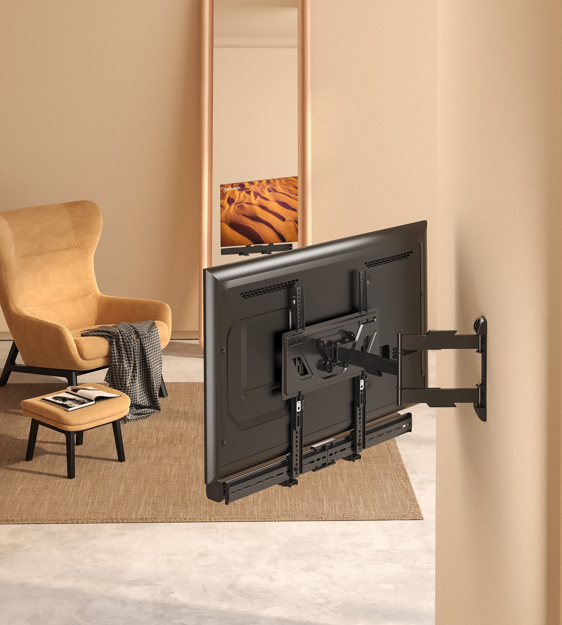 Manhattan 461849 supporto da parete per casse acustiche Plastica, Acciaio Nero