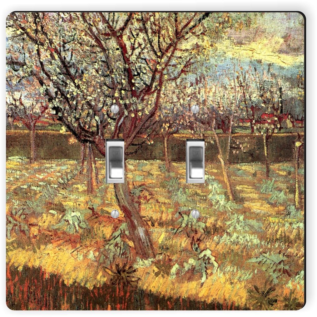 Plaque d'interrupteur double Van Gogh pour illuminer votre salon avec art