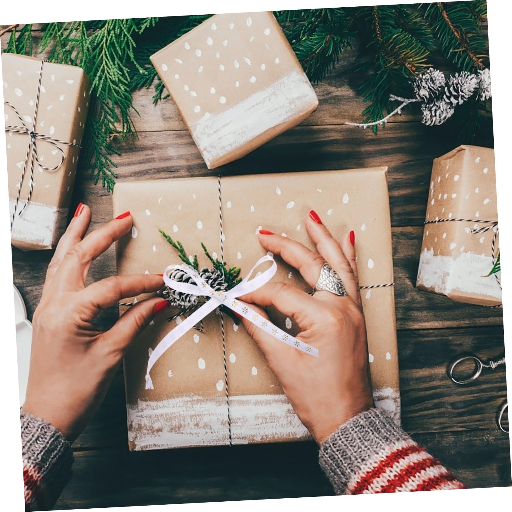 Operitacx 12rollen Weihnachtsbänder Dekorative Satinbänder Für Weihnachtsschmuck Und Festtafel-dekoration Für Geschenkverpackungen Und Bastelprojekte