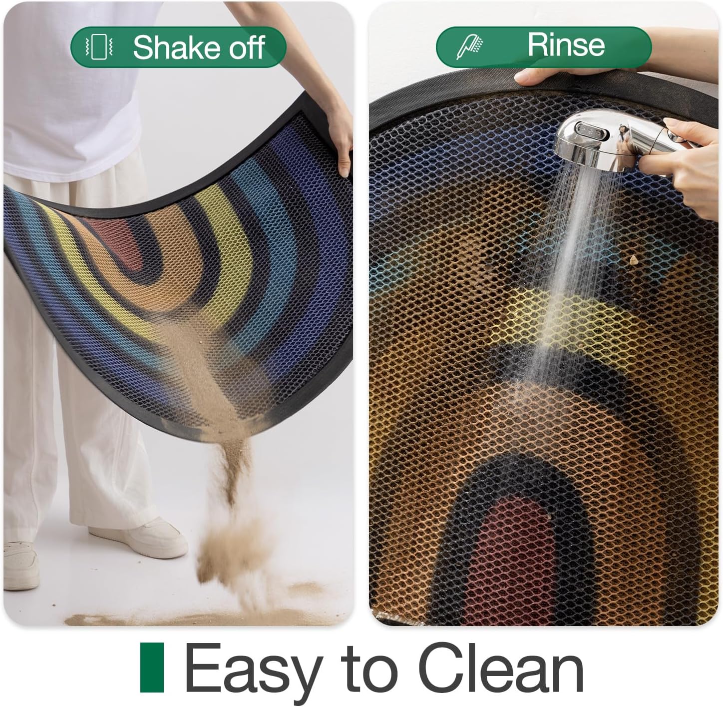 LUMI Rainbow Front Door Mat for Outside Entrance 24''x36'', Heavy-Duty Dirt-Trapping Doormat with Durable Non-Slip Rubber Backing, Stain & Fade-Resistant Entry Mats