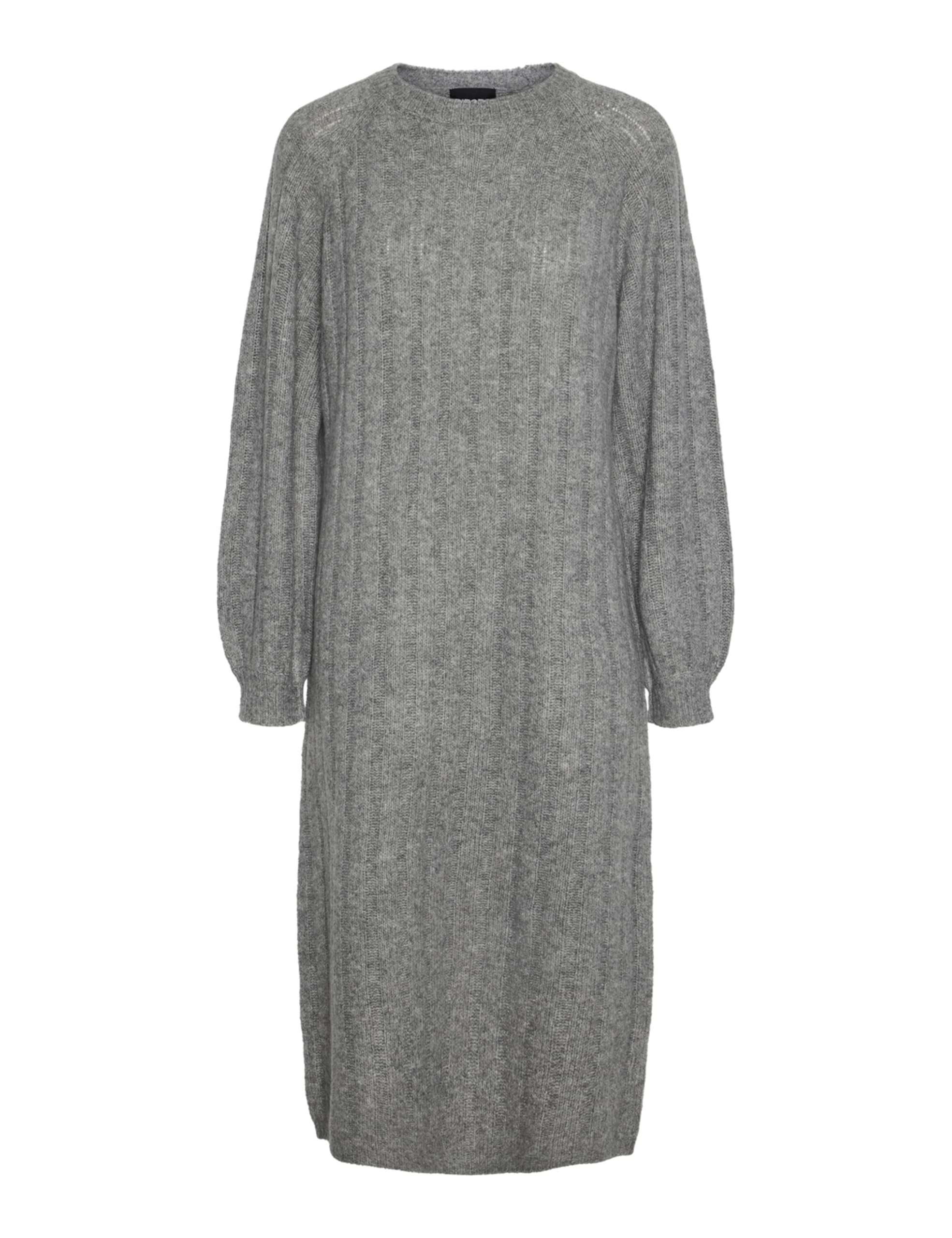 PIECES Women's Pcmaggy Ls Knit Dress Noos Bc, Medium Grey Melange, XS