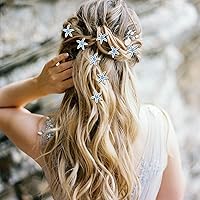Vista 4 de YISSION Lindos horquillas para el cabello, clips y pasadores con diamantes de imitación, 20 piezas de estrellas de mar azules, pequeños accesorios