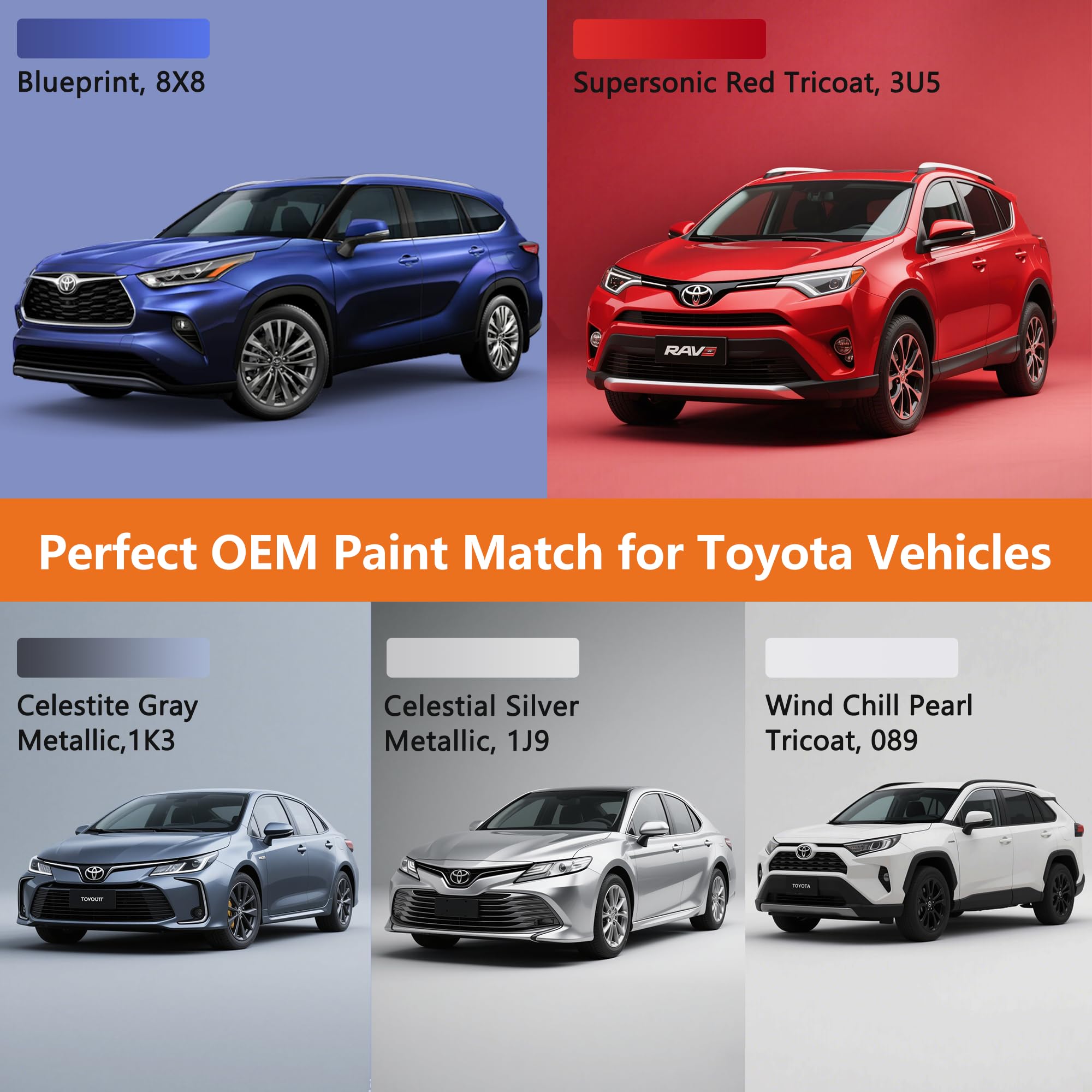 Gen2Magic Blueprint Touch Up Paint Pen Kit for Toyota [Clear Coat Included], 8X8 Color Match for Scratches, Rock Chips, Bumper Dings, Easy Scratch Repair & Rust Remover for Toyota Owners