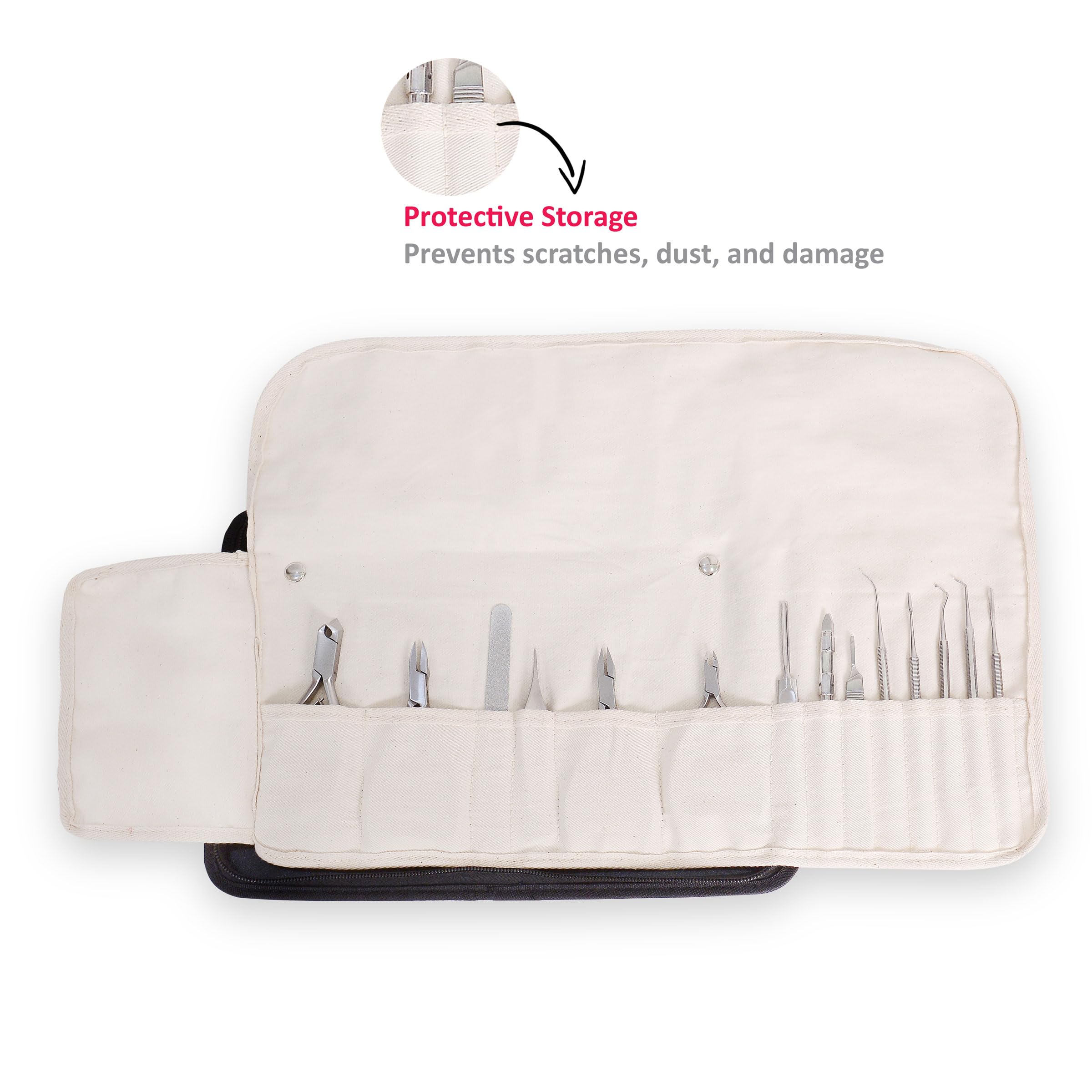 Custodia per la cura dei piedi, per la podologia, per strumenti vuoti, con custodia, per manicure e pedicure, Nero , 1 Stück (1er Pack)