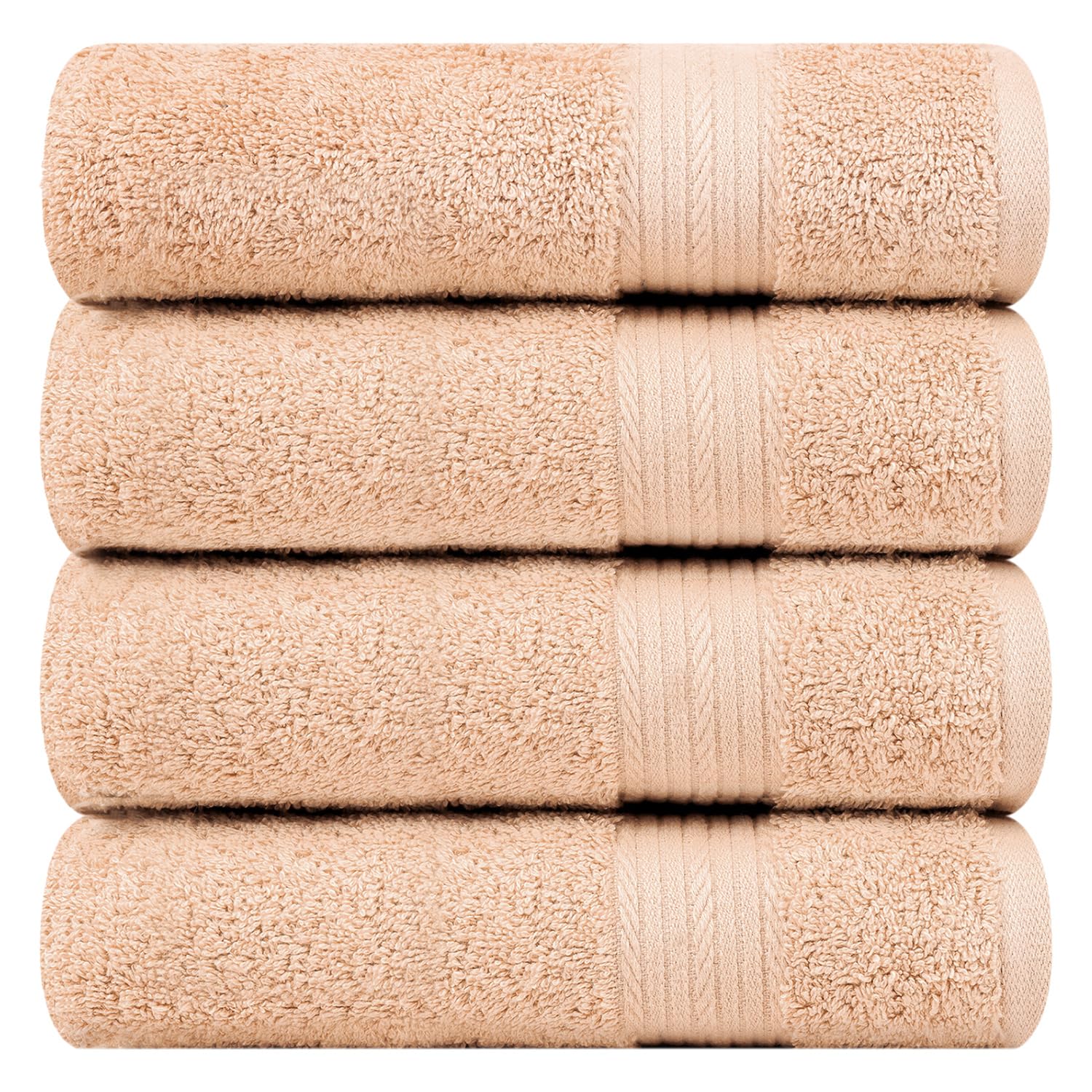 Toallas de baño Ample Decor de algodón con 600 g/m² en color beige de 76 x 137 cm