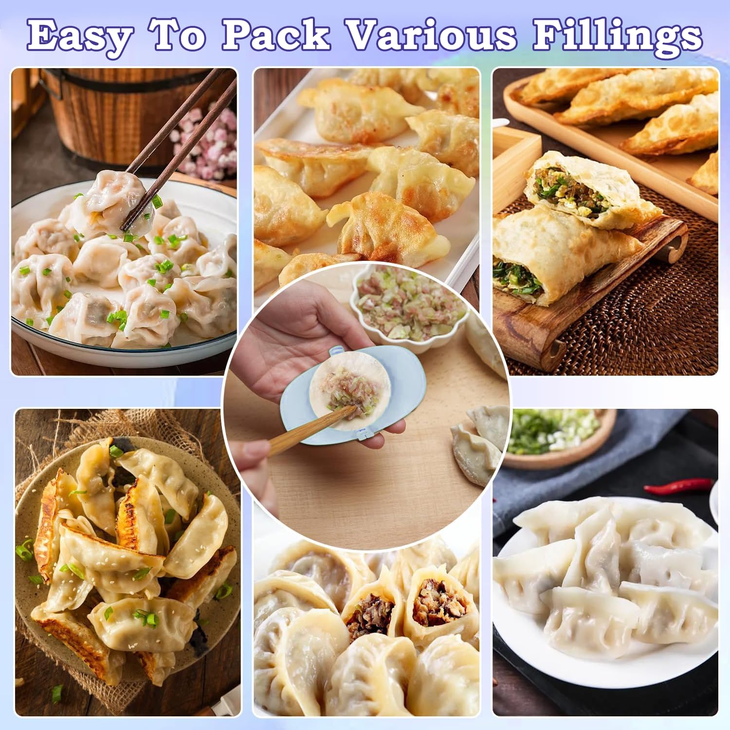 3 Piezas Molde Empanadillas, Molde de Clip para Bola de Masa, Dumpling Maker para Ravioli, Prensa Manual de Empanada, para Hacer Bolas de Masa Hervida, Pegatinas para Ollas