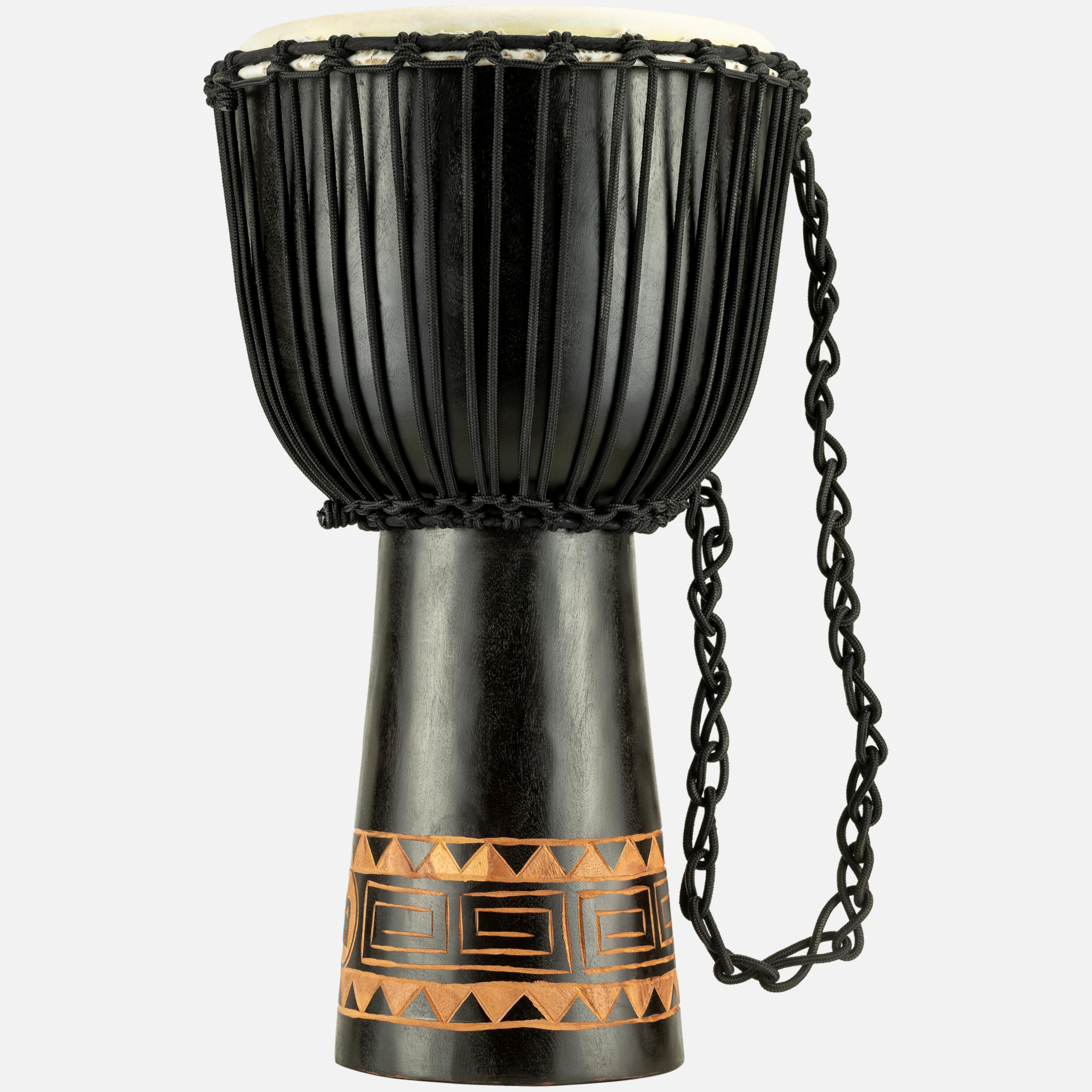 Meinl Percussion Djembe Congo À Cordes – Très Grande Percussion à Main – Avec Peau de Chèvre – Diamètre 13 pouces – Acajou, Marron Foncé (HDJ1-XL)