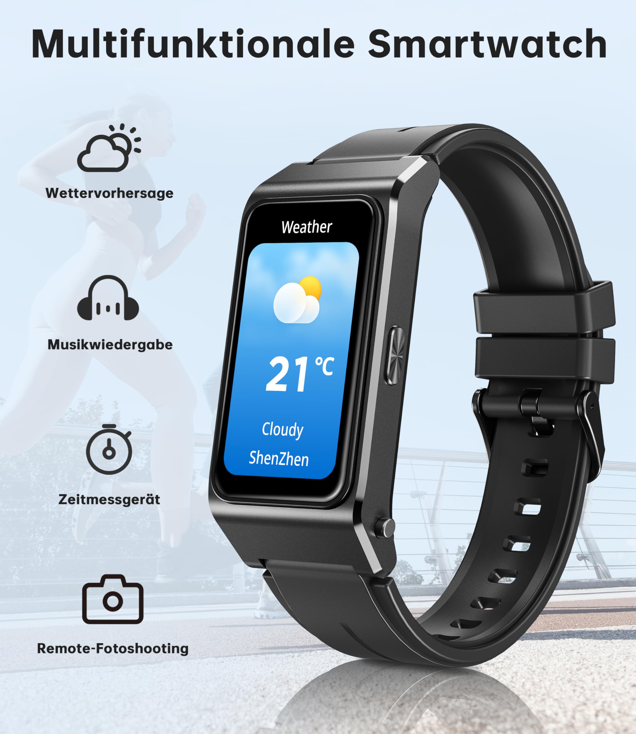 BT50 Schermo HD 1.43, Chiamate Bluetooth,Fitness,Monitoraggio SpO2/ Sonno/Cardio, IP68 Impermeabile, per Android