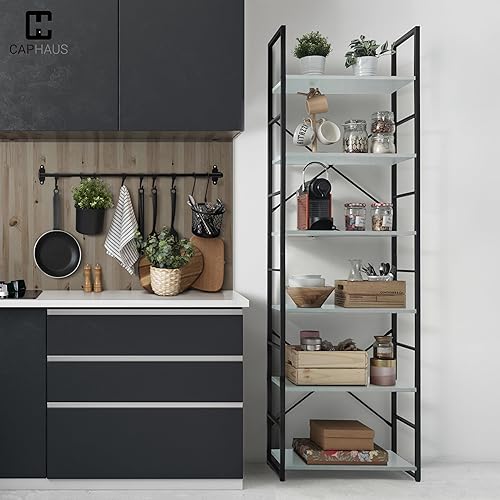Miniatura 4 de CAPHAUS Estantería de 6 niveles, estante de pie de 24 pulgadas de ancho, organizador de almacenamiento de estantes, estantes industriales para