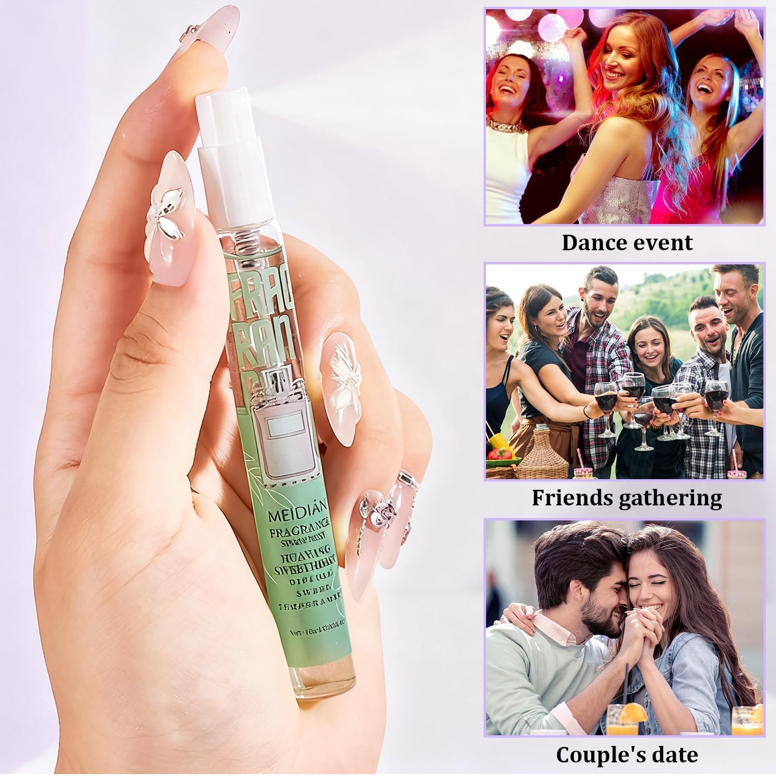 Mini Mist Coffret Cadeau Brume Corporelle Parfumée Pour Femme,Parfum Brume Cheveux et Corps Parfum floral frais(5x10ml)