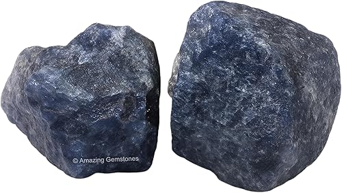 Miniatura 53 de Amazing Gemstone Cristales crudos de angelita y piedras curativas, rocas naturales para pulir, piedras y cristales crudos de bricolaje, 2 piezas