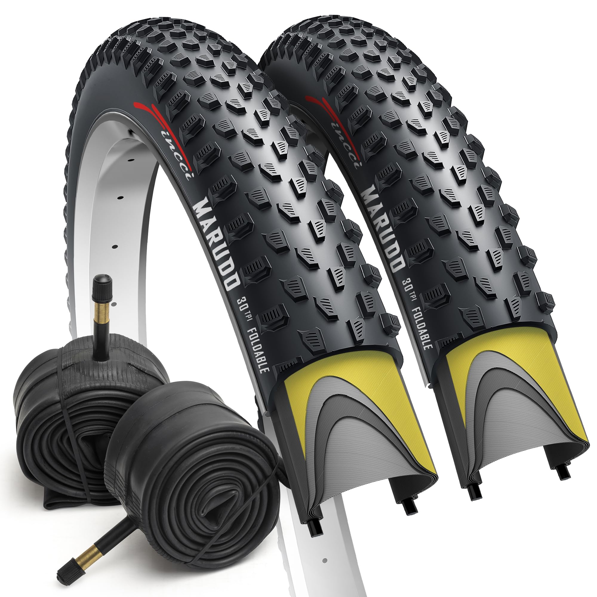 Mountain Bike Tires Fincci Pair X Inch 60-584 Foldable