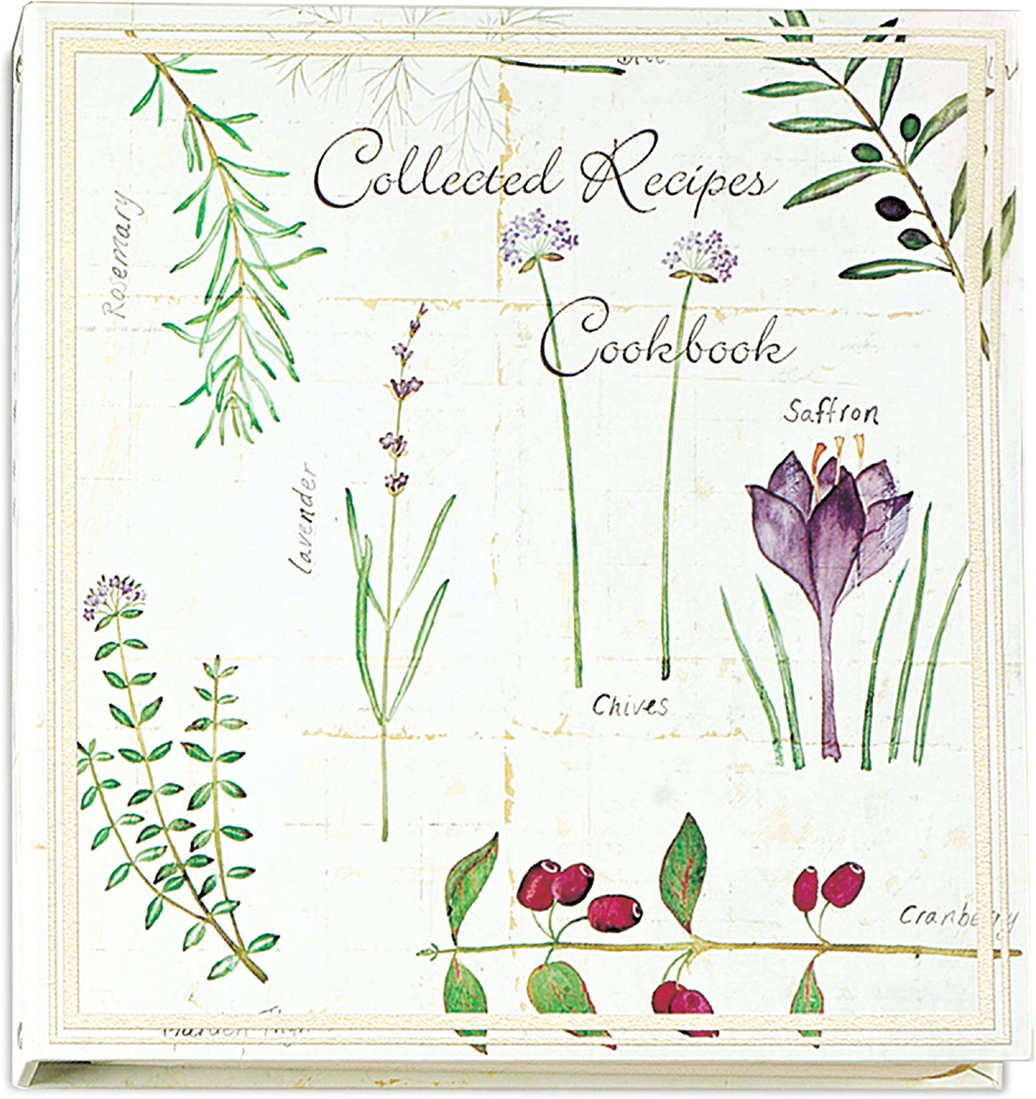 Meadowsweet Kitchens Collected Recipes Cookbook-3 Ring Binder W/8 Tab Dividers W/Categories, Make Your Own Cookbook, 36 8 1/2 x 11 Self-Adhesive ("Magnetic Pages") Recipe Pages - Botanical Treasures