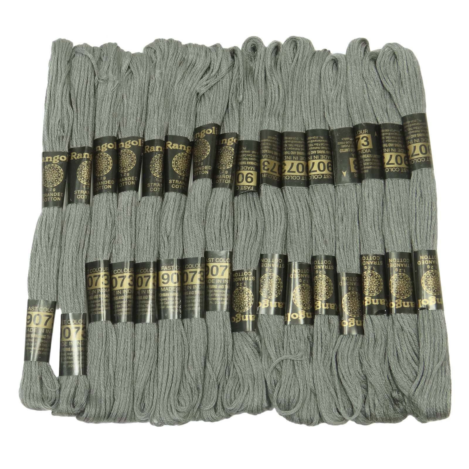 Knitwit 25 Pcs Cotton Gray Thread Needlepoint Sewing Stitch Embroidery Cross Floss Skein