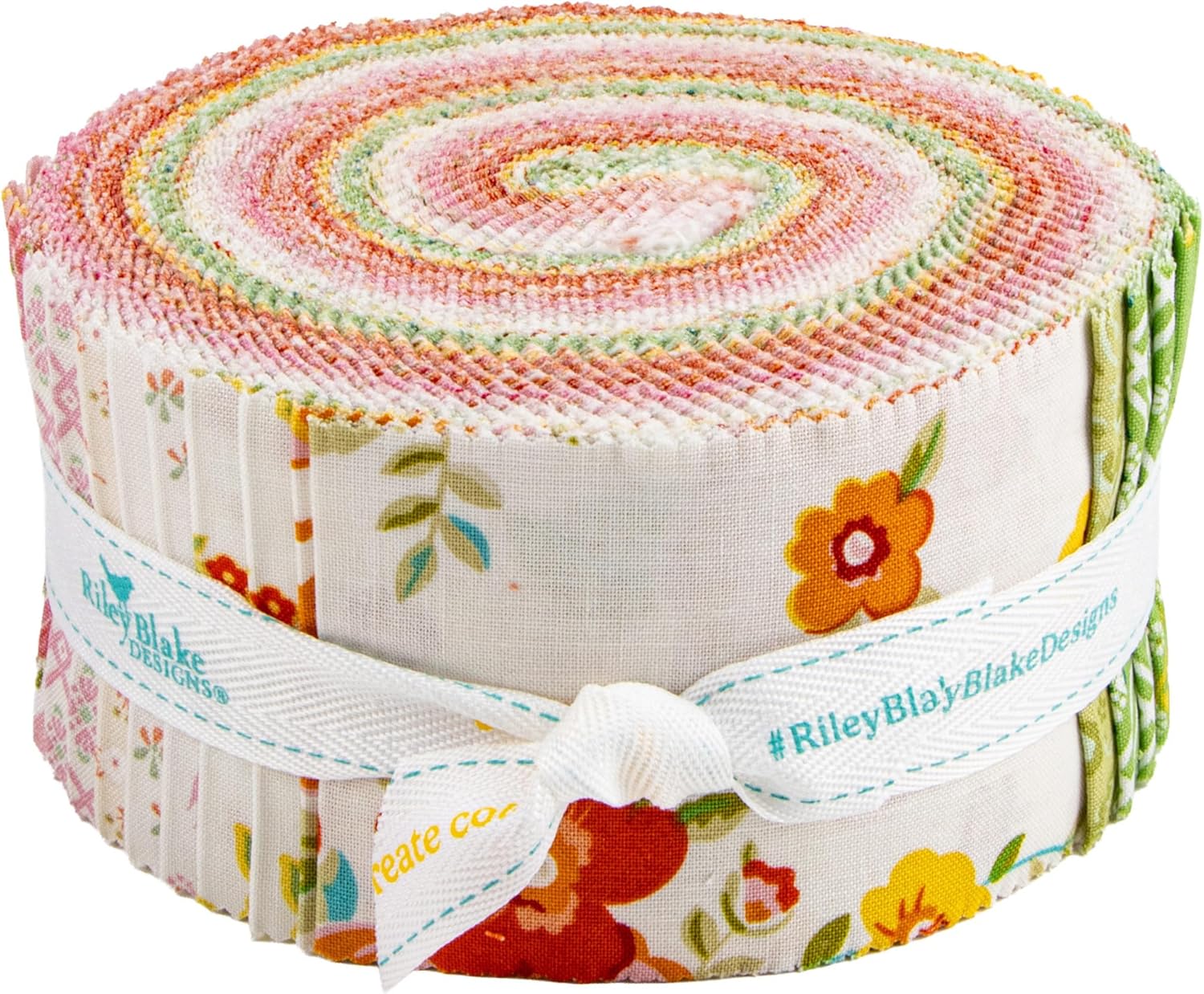 Lily Ashbury Peach Cobbler Rolie Polie 40 2.5-inch Strips Jelly Roll Riley Blake Designs RP-17420-40