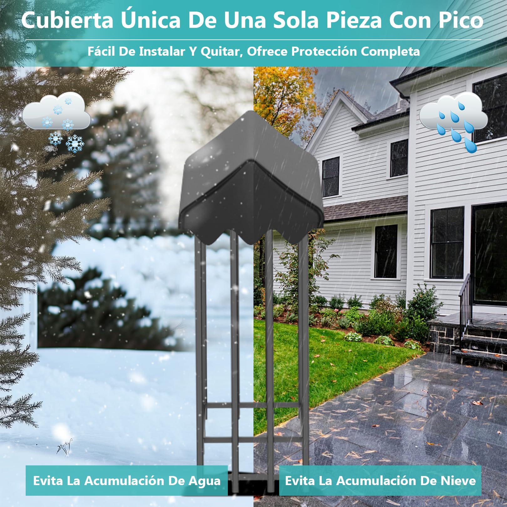Himimi Leñero Exterior de Gran Capacidad con Tapa, 185 x 70 x 185 cm, Almacenamiento de 2,4 m³