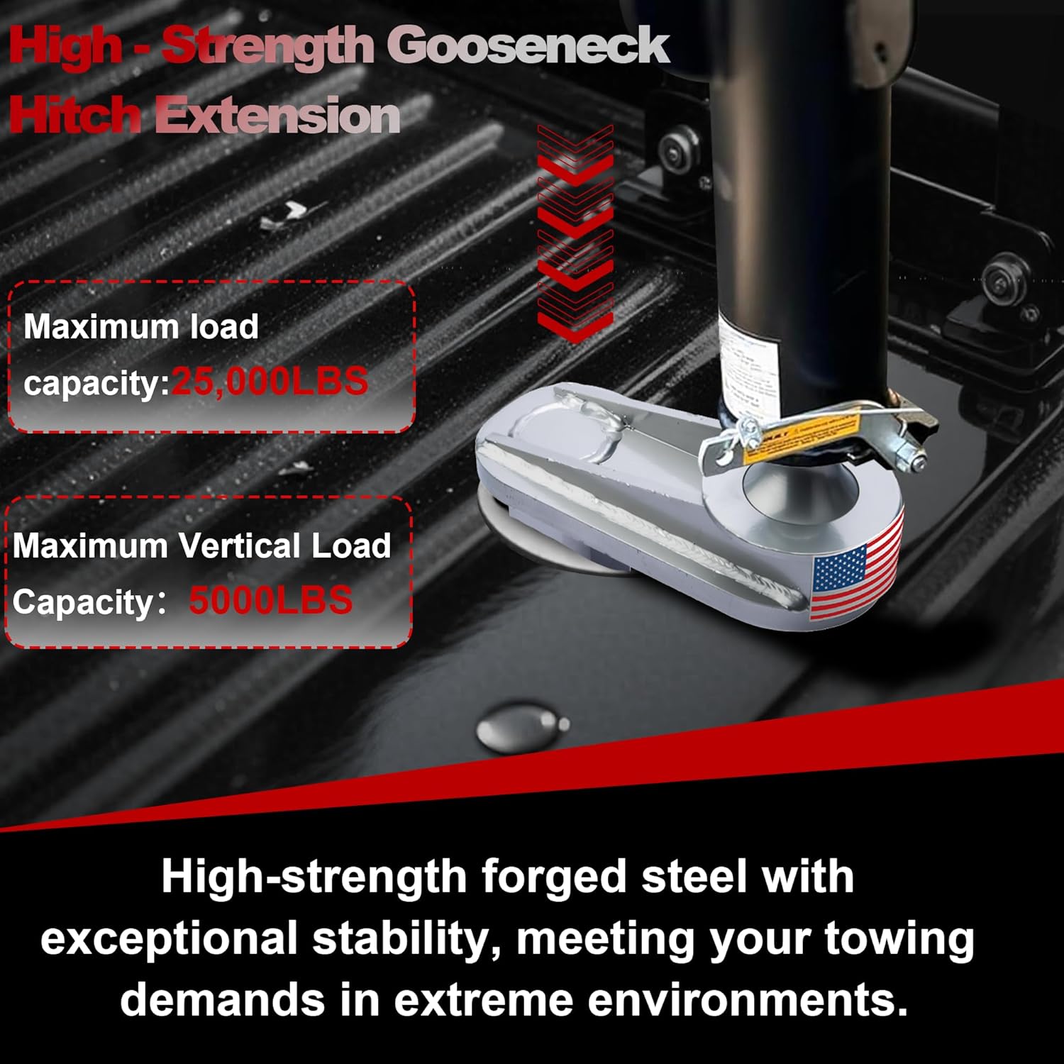 GNXA4085, 6" Offset Gooseneck Hitch Extender Compatible with Turnoverball Gooseneck Trailer Hitches,Gooseneck Trailer Hitch Offset Ball,25000 lbs GTW/5000 lbs VTW, 2-5/16" Diameter,Grey