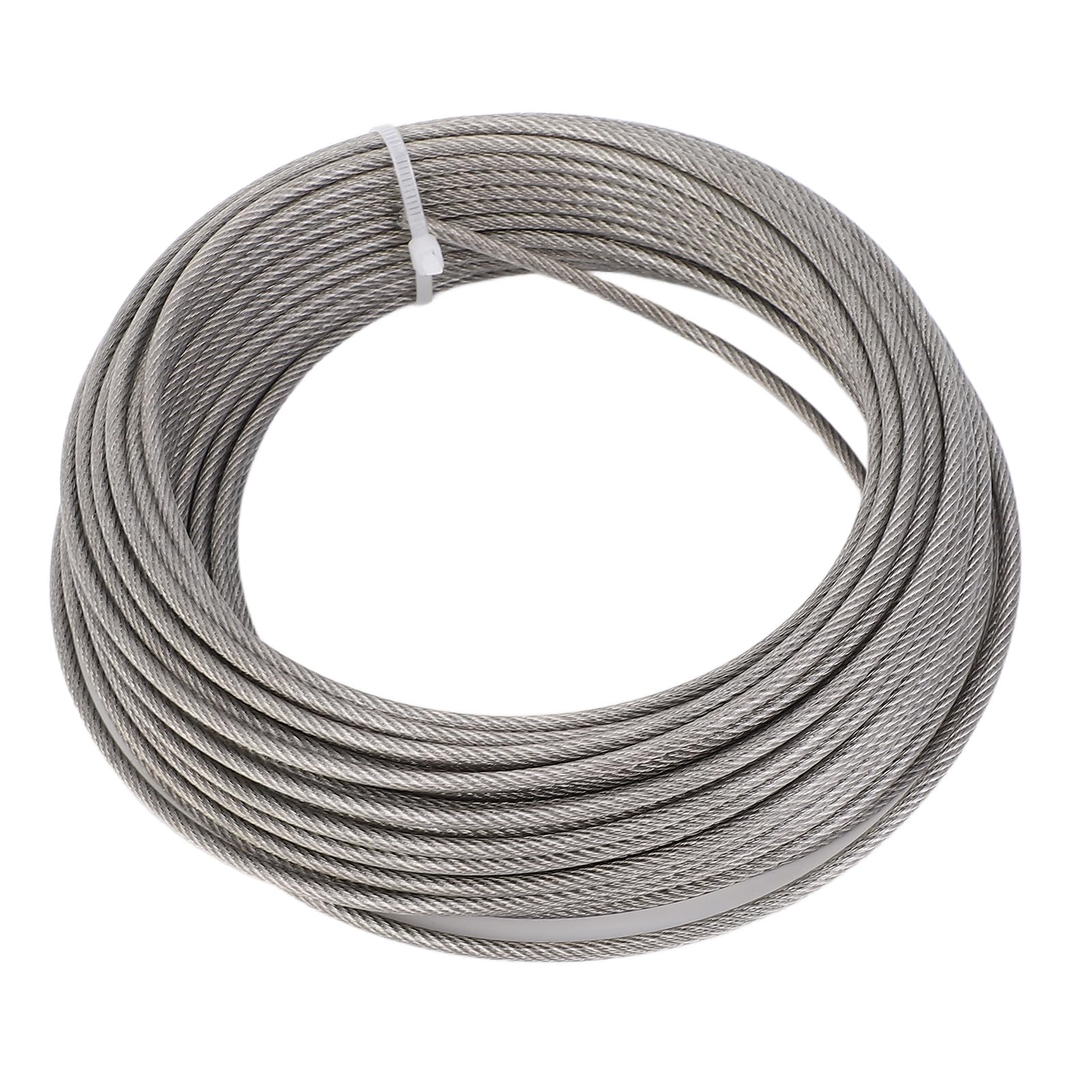 Wire Rope Kit, Clothes Line Outdoors, 66ft Multi Use Wire Rope for Grape Vines, Clothesline Wire, Curtain Wire, 3mm Dia