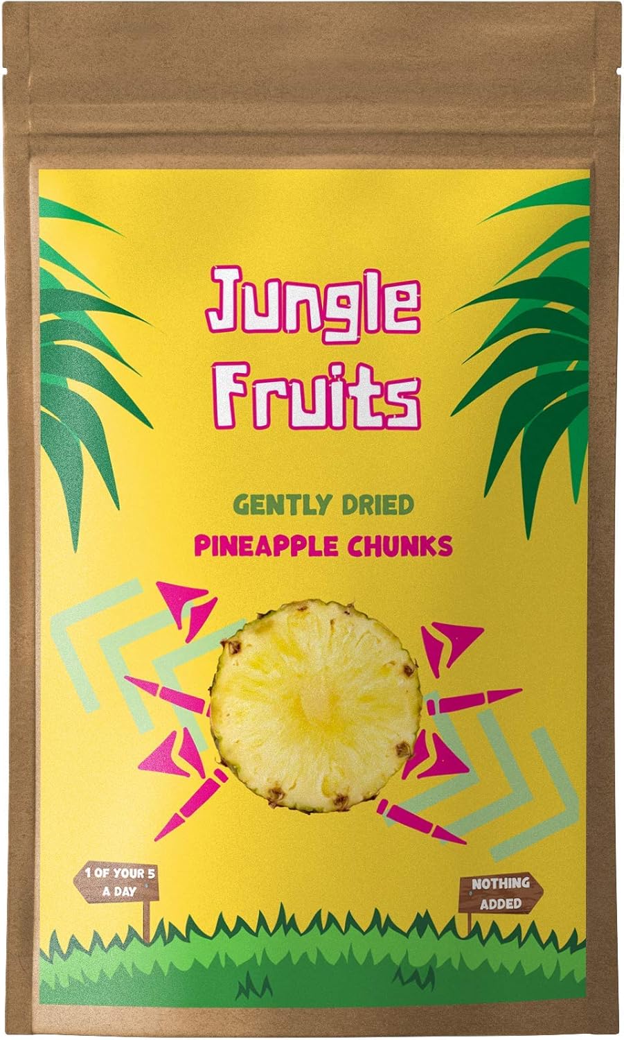 Jungle Fruits Gently Dried Pineapple 8x30g No Sugar Or Preservatives, 100 Fruit, Healthy