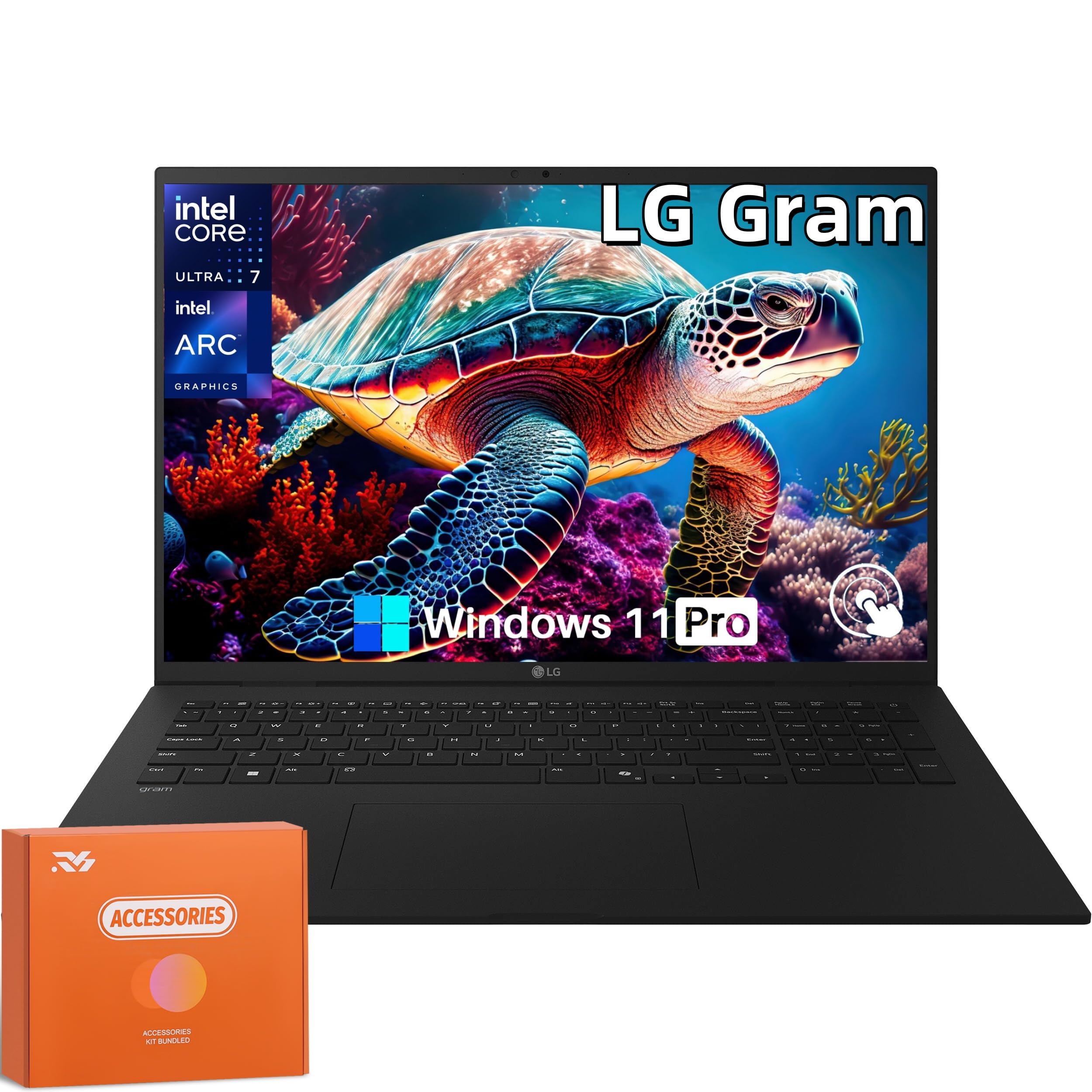 Gram 17 Touchscreen AI Laptop, Intel Ultra 7 Series 2 Processor, Intel Arc Graphics, 17" 2.5K LCD IPS 320 nits, 32 GB LPDDR5X RAM, 2 TB SSD, Wi-Fi 7, Copilot+ PC Windows 11 Pro, w/Accessories