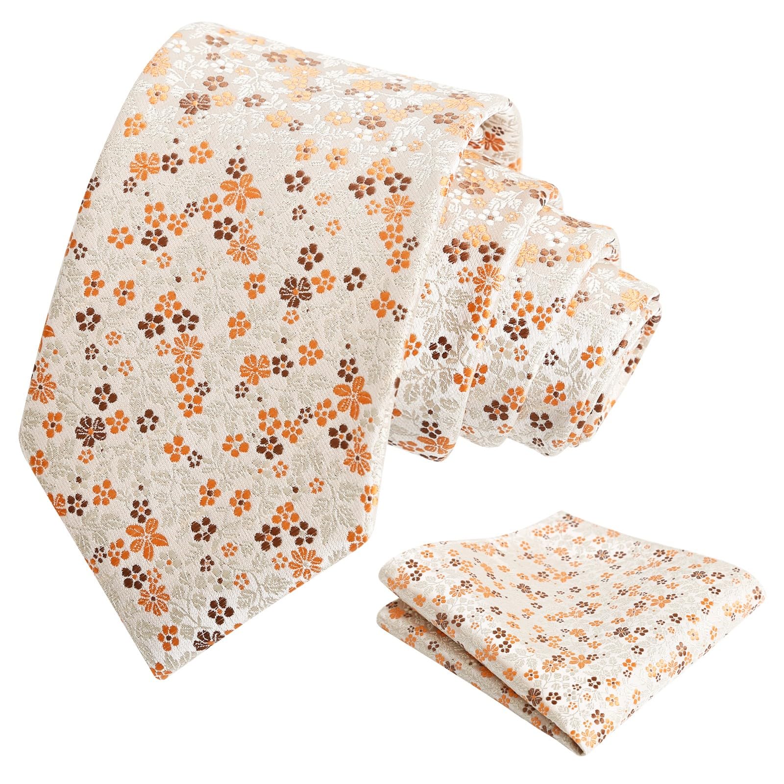 Alizeal Mens 3.15'' Floral Tie with Pocket Square