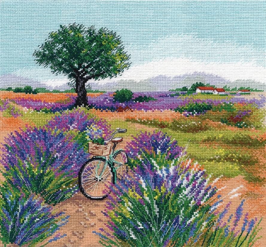 Oven Zestawy do haftu krzyżykowego dla początkujących i dorosłych podróż do Prowansji 25 x 25 cm
