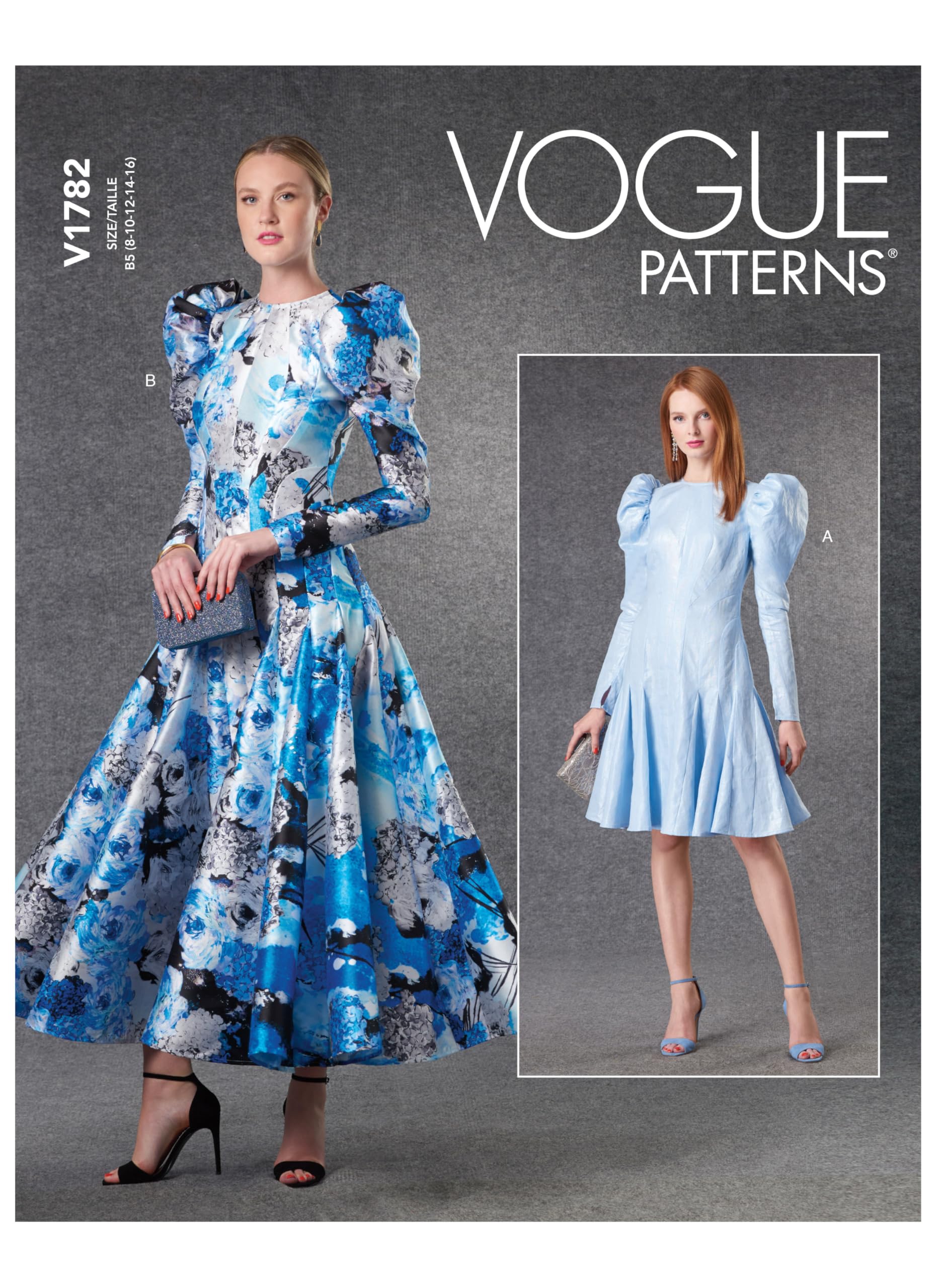 Patrons de robes pour femme Vogue V1782F5 taille 44 46 48 50 52 couture