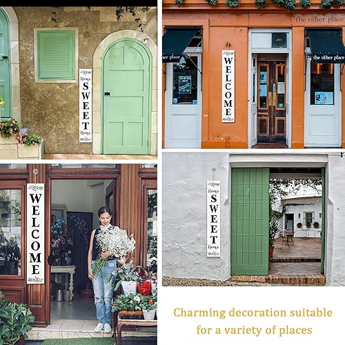 Miniatura 3 de Letrero de bienvenida vertical de 4.75 pies para puerta delantera, letrero de bienvenida a casa, letrero de verano para porche para decoración de