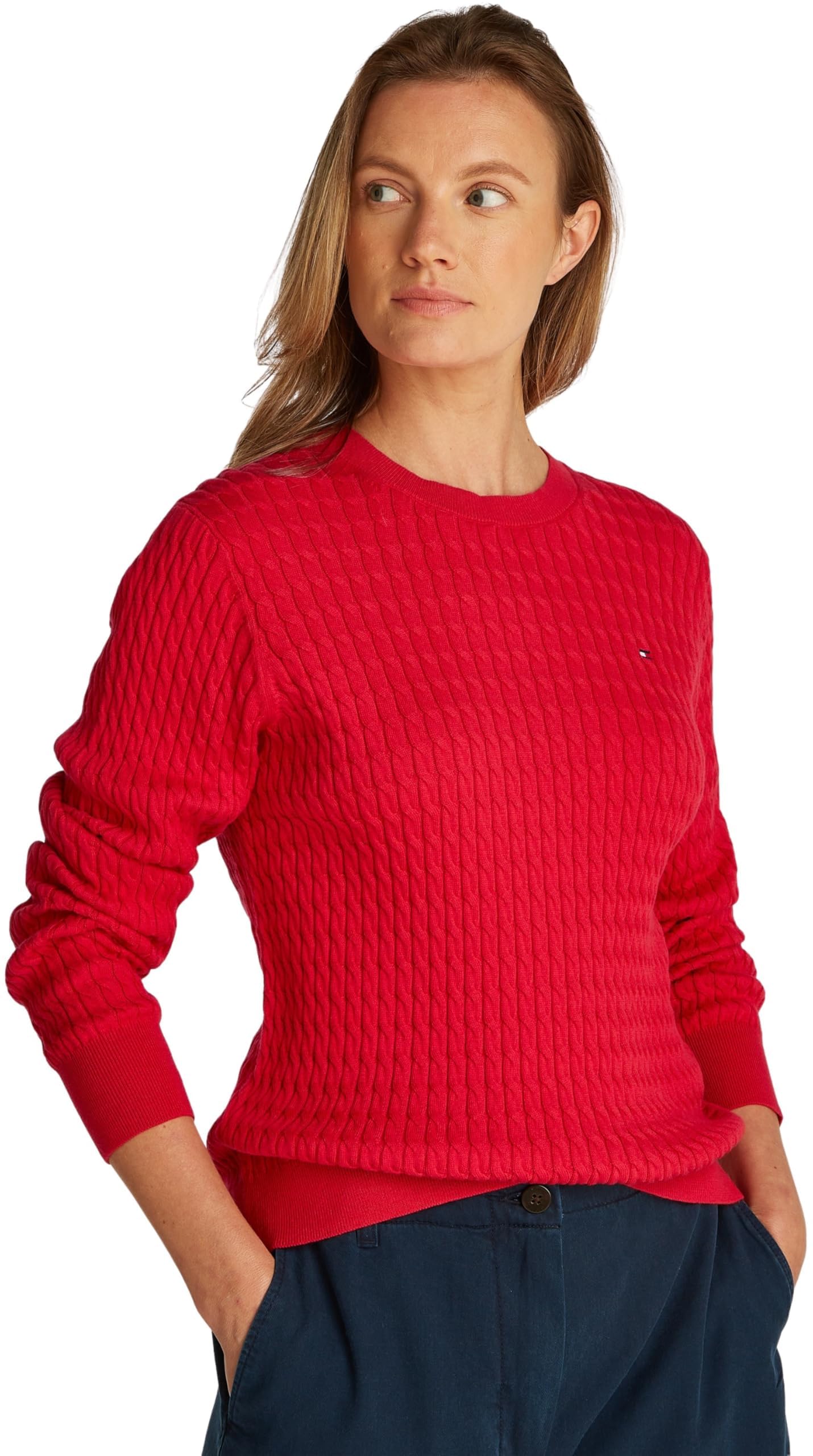 Tommy Hilfiger Sweter pullover Kobiety Co Cable C-nk Ls Sweater Ww0ww44993