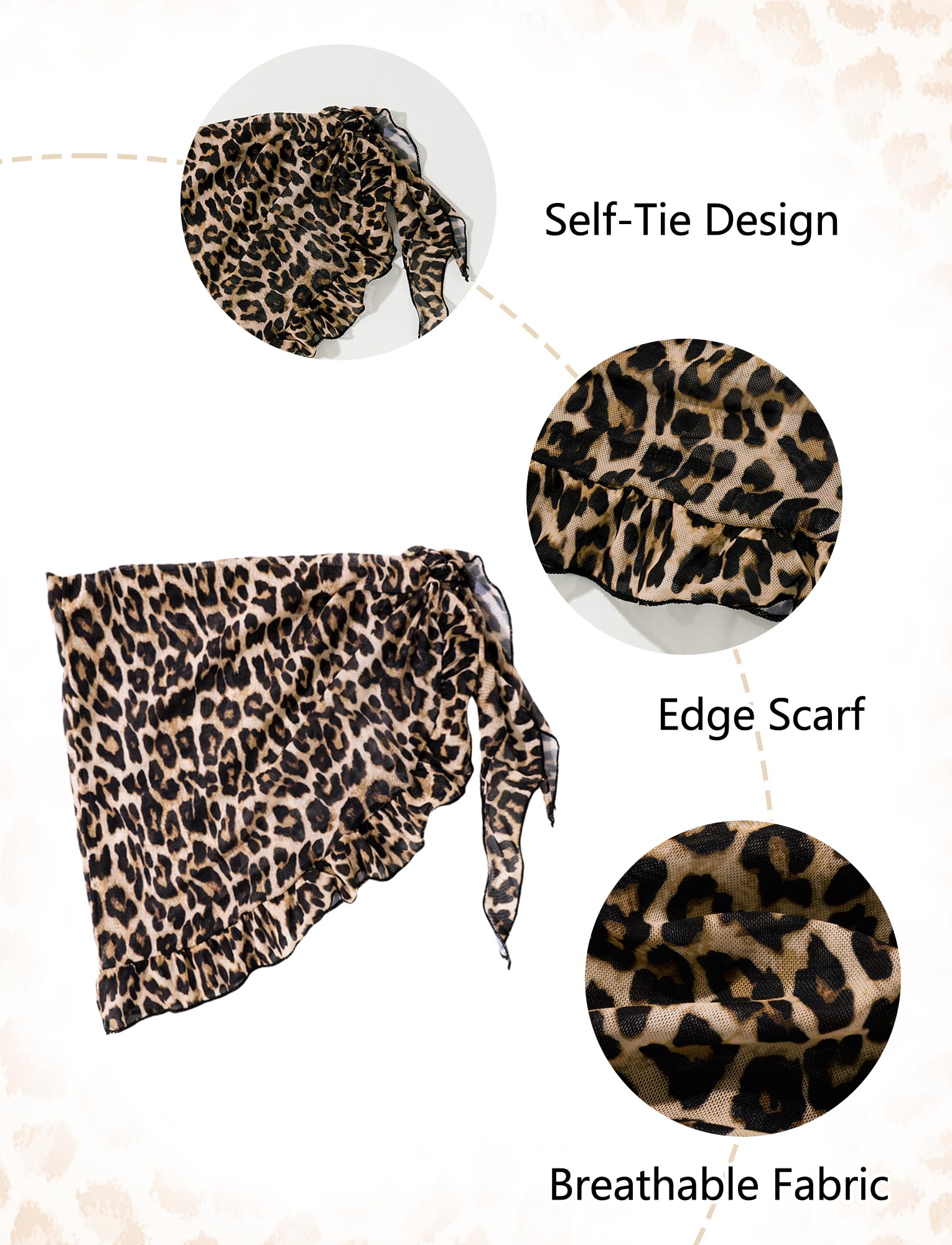 SEAUR Mädchen Bikini Set Leopardenmuster Blumen Triangel Bikini 3-teilig Badeanzug mit Rock Bademode Swimsuit für Kinder 8-12 Jahre