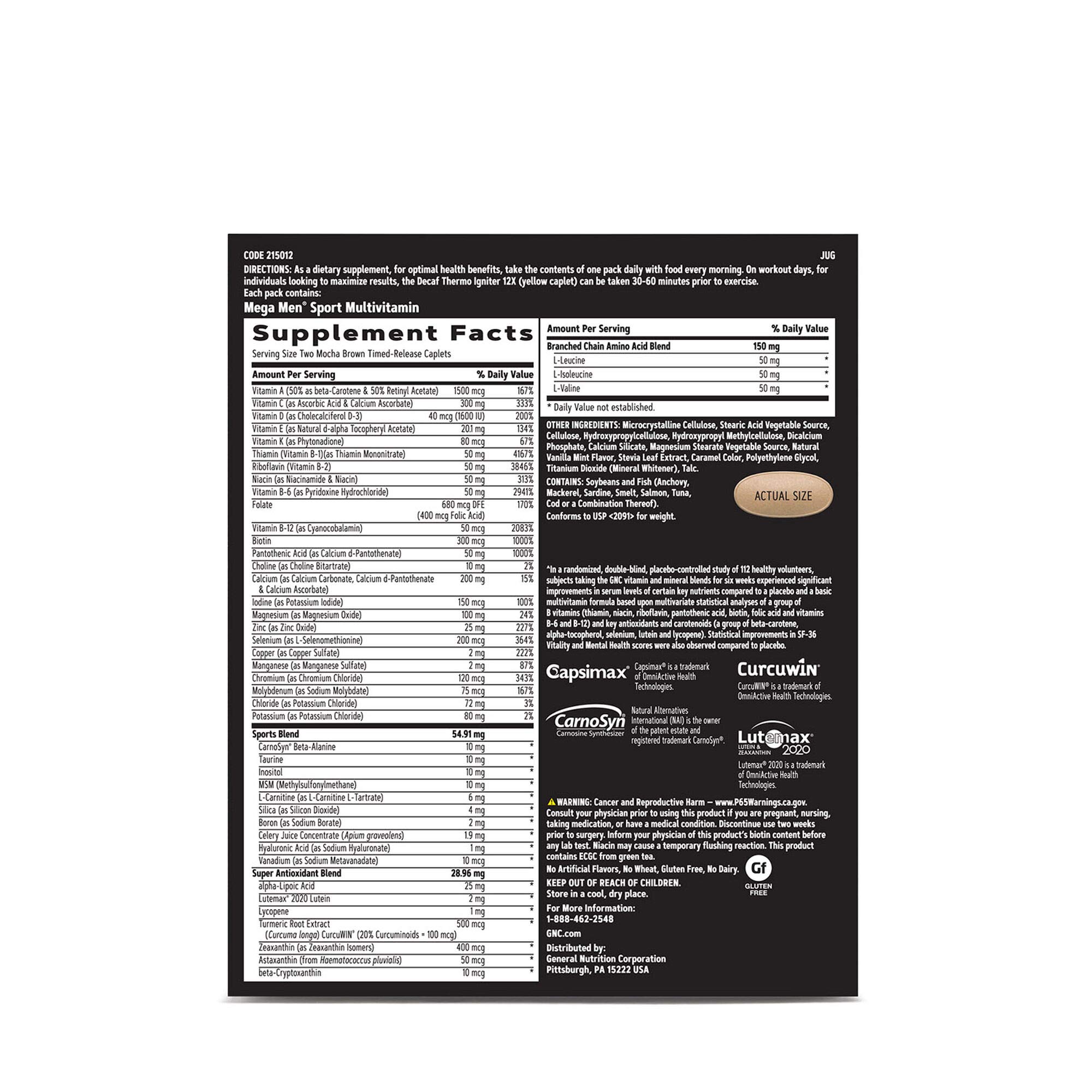 GNC AMP Men's Ripped Vitapak Program 4 in 1 Body Building Support