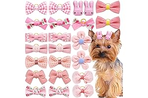 20pc Light Pink Small Dog Hair Bows, Yorkie Bows for Small Dogs Hair Accessories