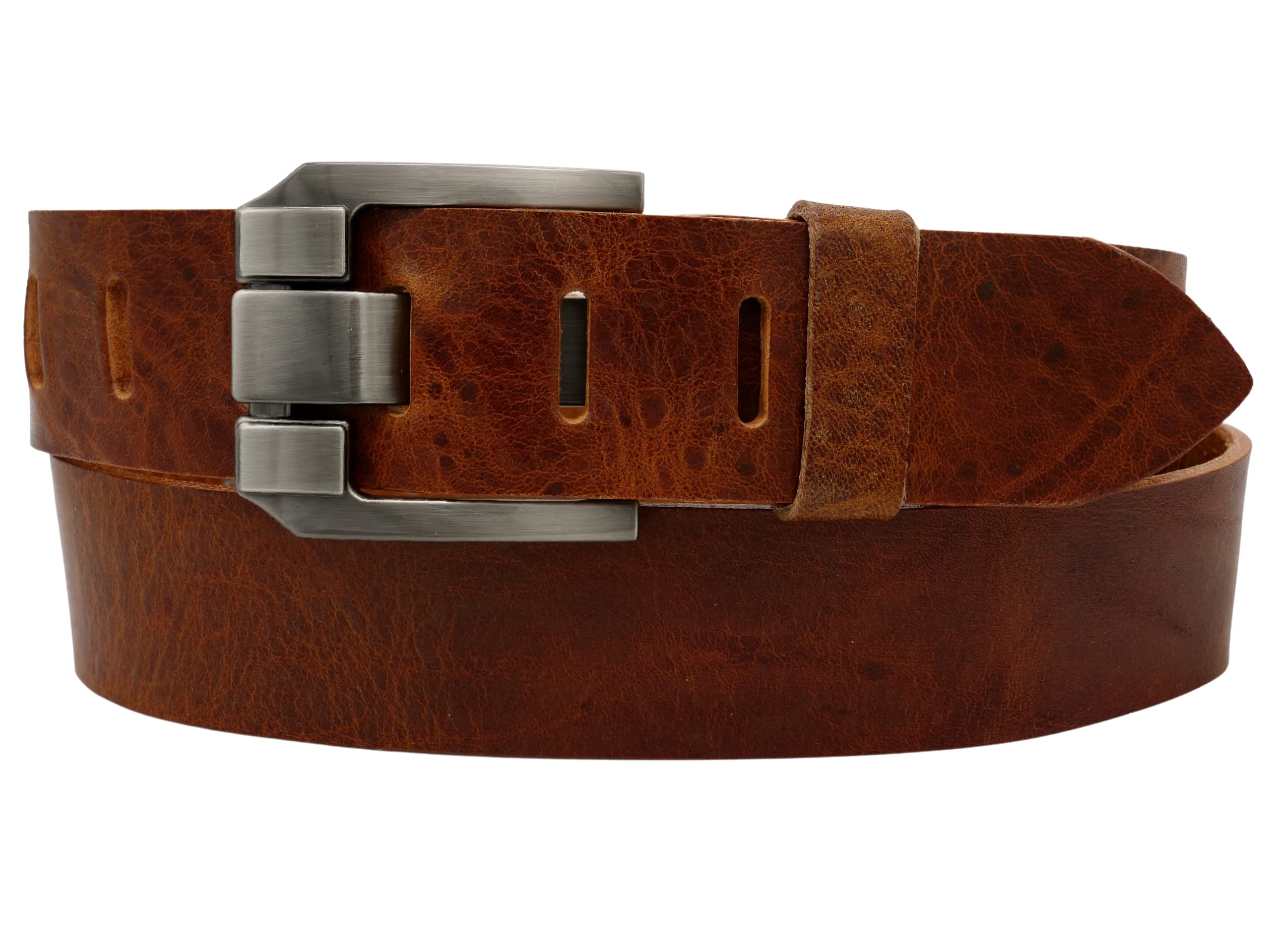 AnnaMatoni Herren Gürtel Leder 4cm breit Ledergürtel Pflanzlich gegerbtes Leder 3,5mm Stark echt Leder Made in Germany Gürtel Herren Leder