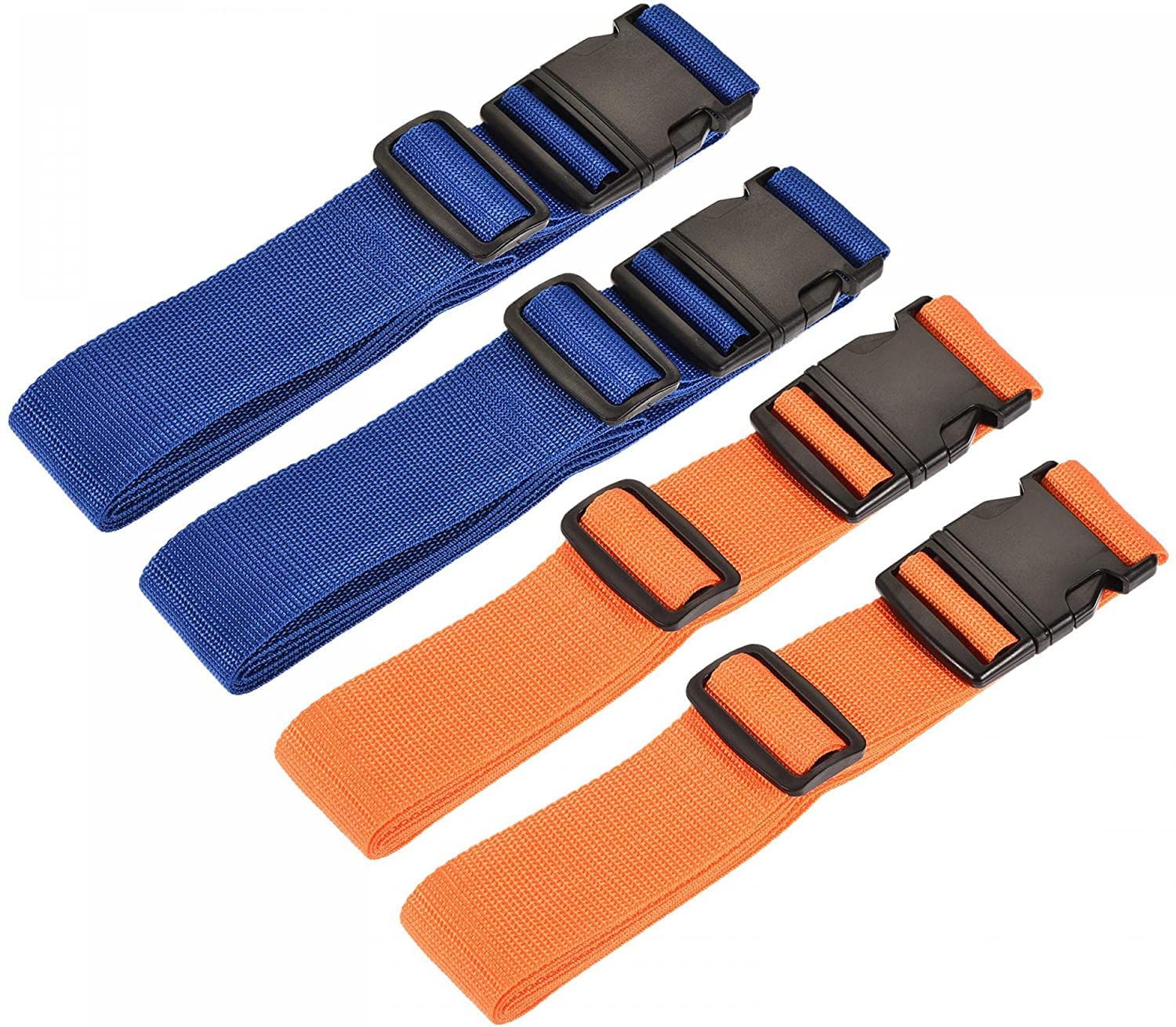 Paski do podania Bezpieczeństwo Ulepszone Rozszerzone Regulowane Paski Walizki, Długość Bagaż Blokada Blokada Karta Nazwa pasa do Podróży Walizka Plecak, Blue Orange Pack 4