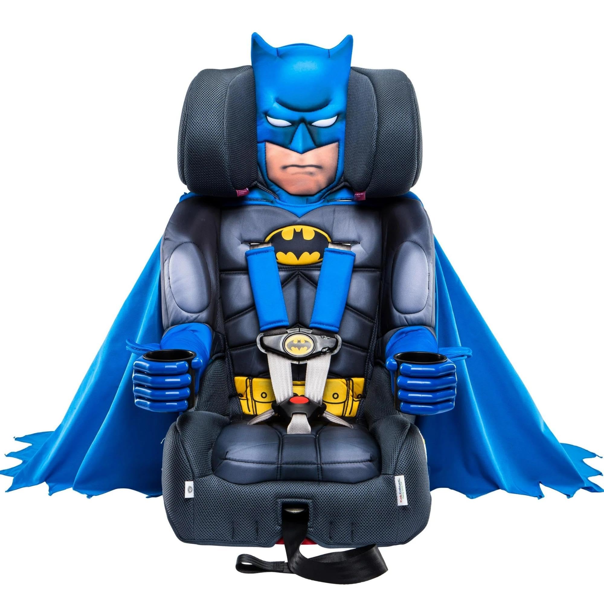 DC Comics Batman (Blue) 2-in-1 Car Seat by KidsEmbrace | Forward-Facing Harness (26.5–65 lbs) & Booster Mode (40–100 lbs) | Latch | Premium Fit with Multi-Position Headrest, Harness & Recline