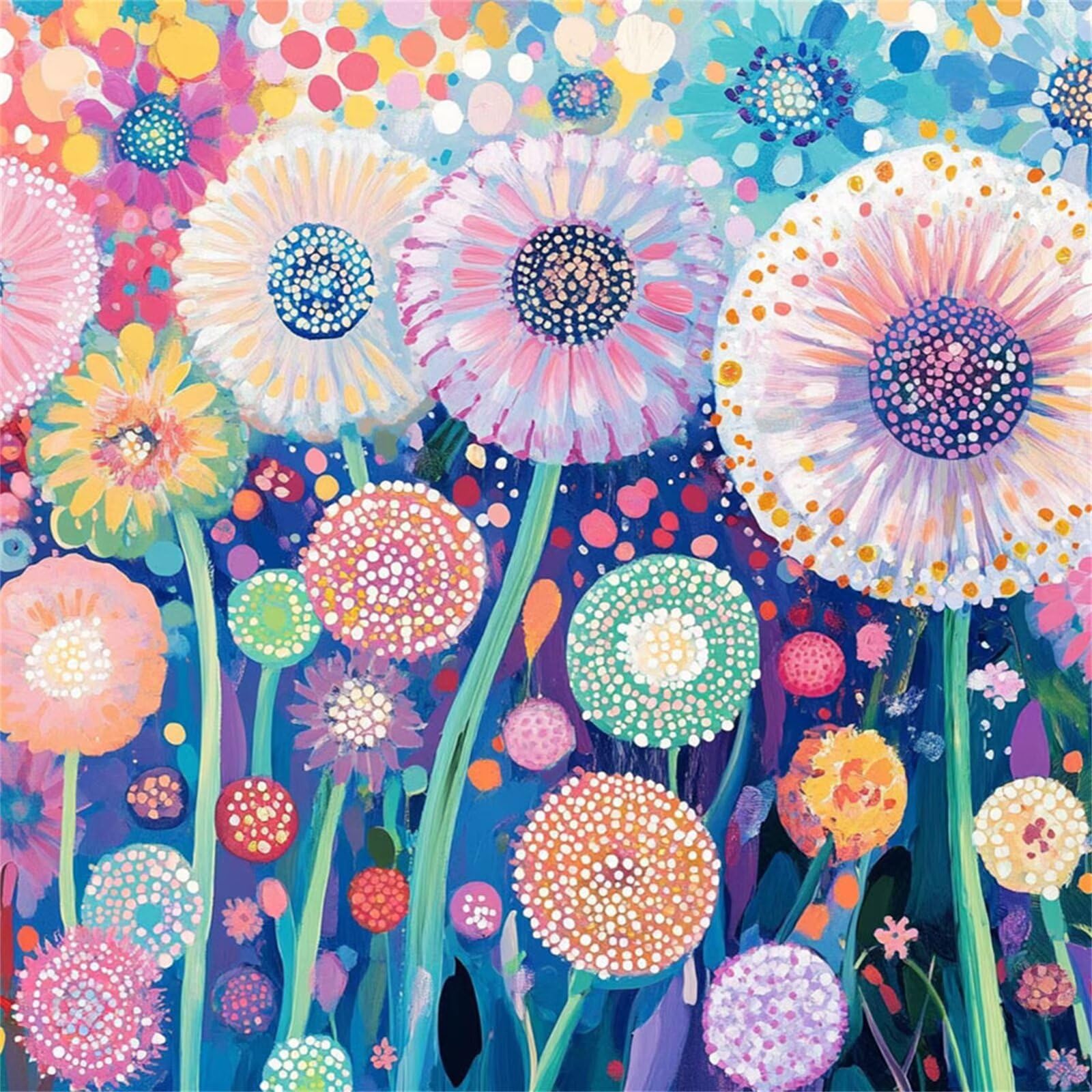 Broderie Diamant Kit Complet 5D, Abstrait Diamond Painting Adulte Plein Foret, Peinture Diamant pour Adulte Enfant Débutant, Loisirs Créatifs de Détente et Décoration Maison, Plantes 70x70cm FX#74