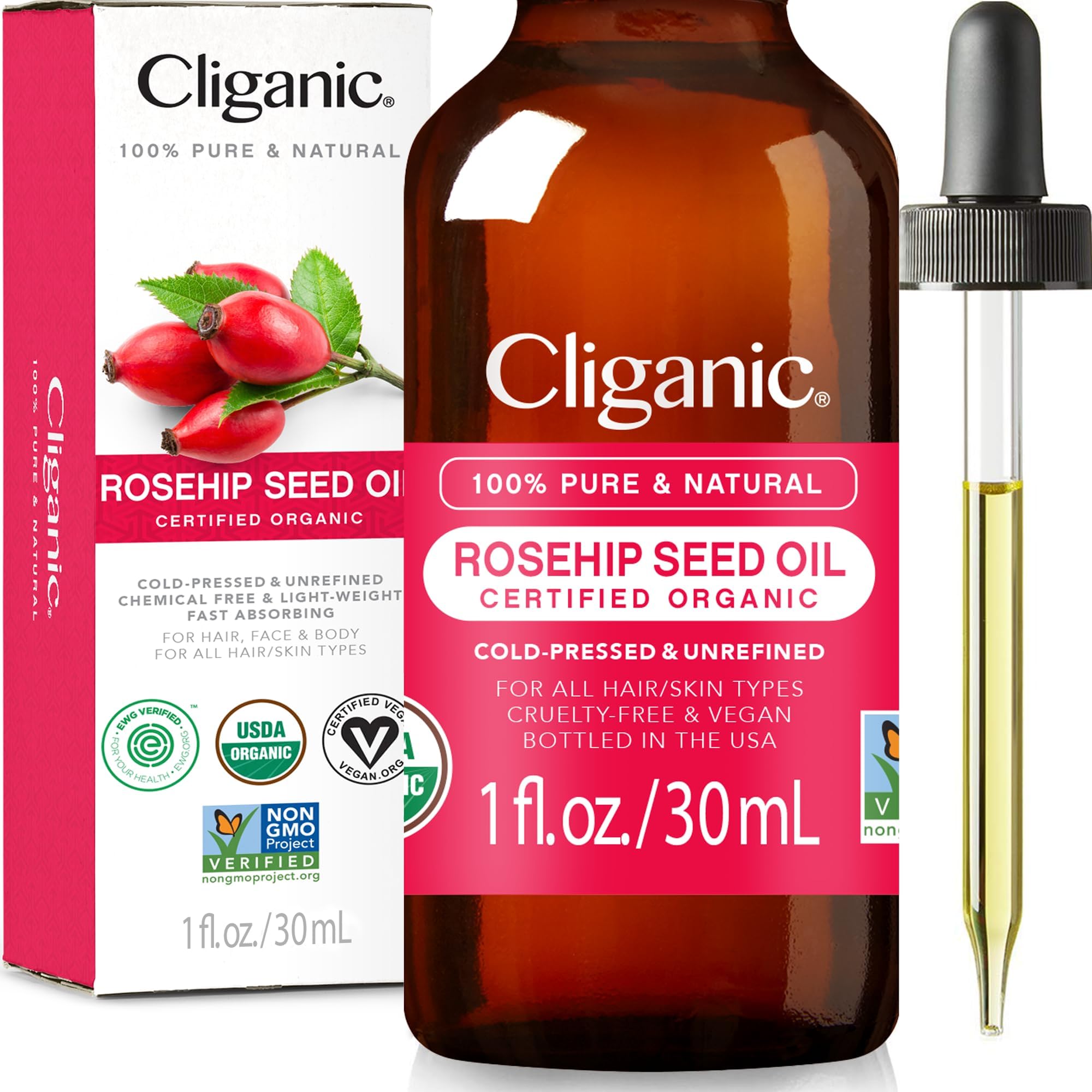Kate Blanc Cosmetics Rosehip Oil for Face & Skin USDA