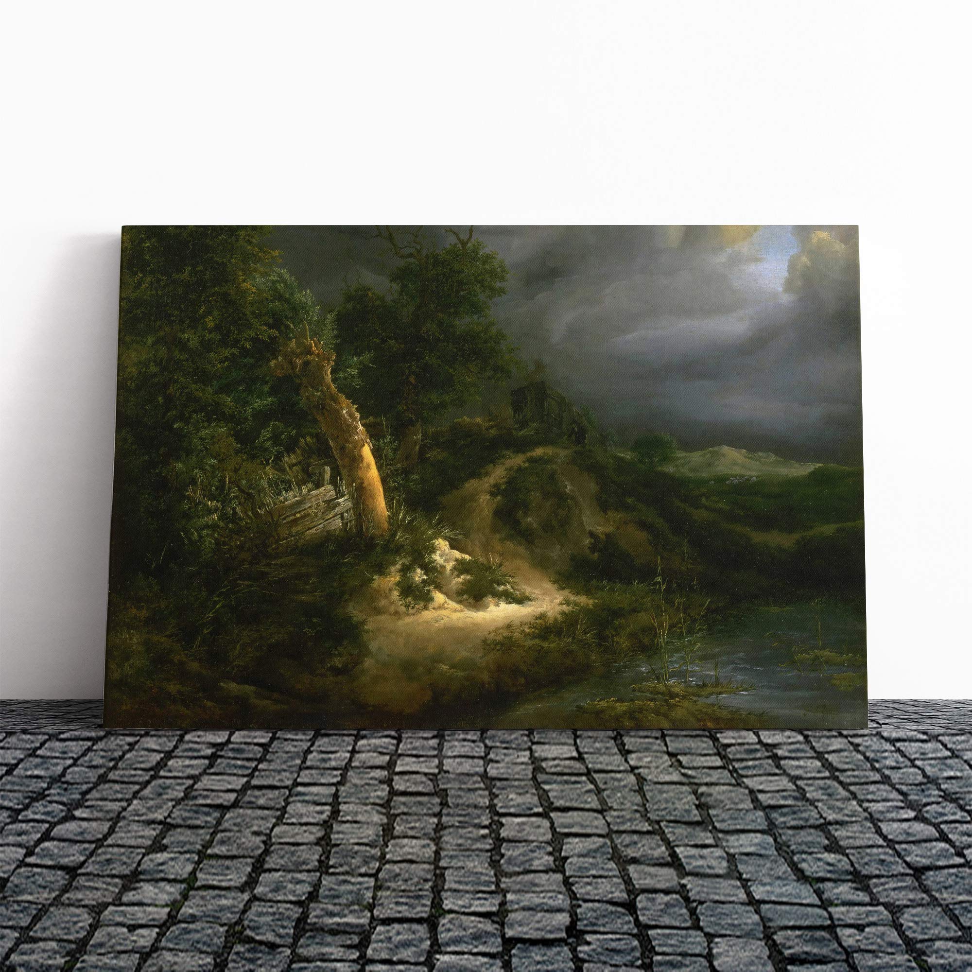 Jacob Ruisdael Landscape (6) Canvas Print | Gallery Wrapped 30mm Frame Wall Art | 24x16 inches | Ready to Hang | Modern Landscape Picture | Living Room Bedroom Lounge Office
