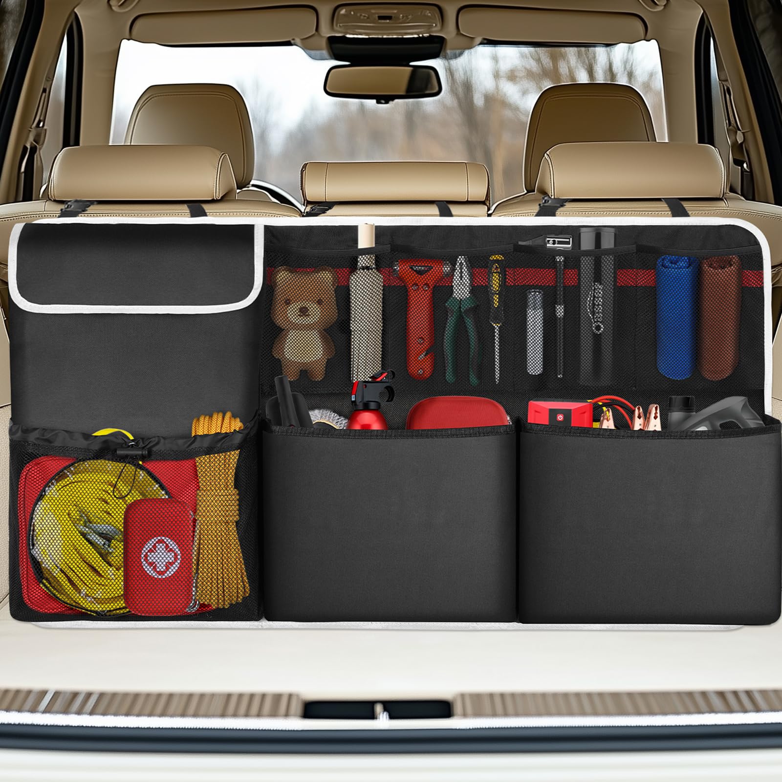 Oasser Trunk Organizer Back Seat Hanging Organizer Foldable Car