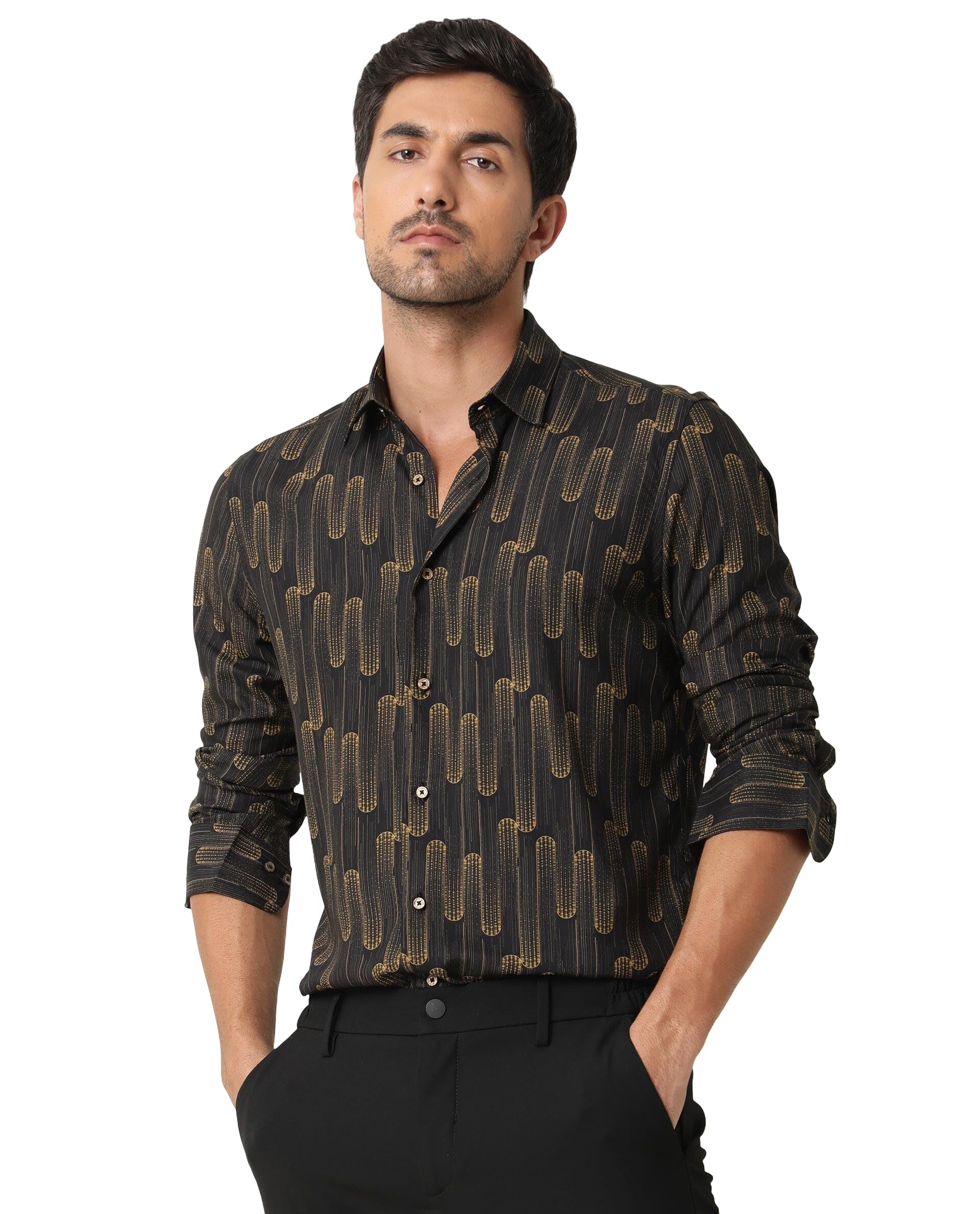 Rare Rabbit Regular fit Abstract Print Shirt in neutral