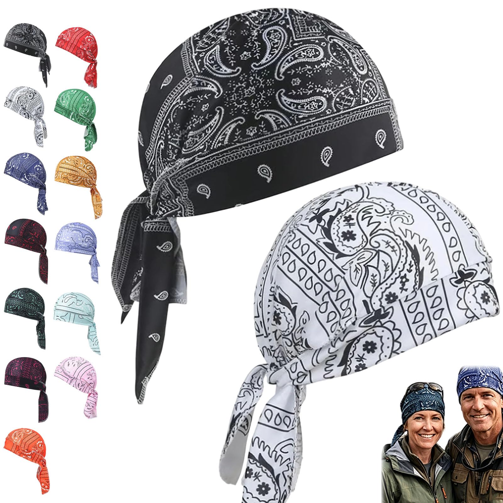 fjaldjfu 2026 New Paisley Cooling Headscarf Cap, Breathable Elastic Cycling Sports Cap Sweat Wicking, Washable Bandana for Men & Women, Cycling, Running & Outdoor Sports (#14)