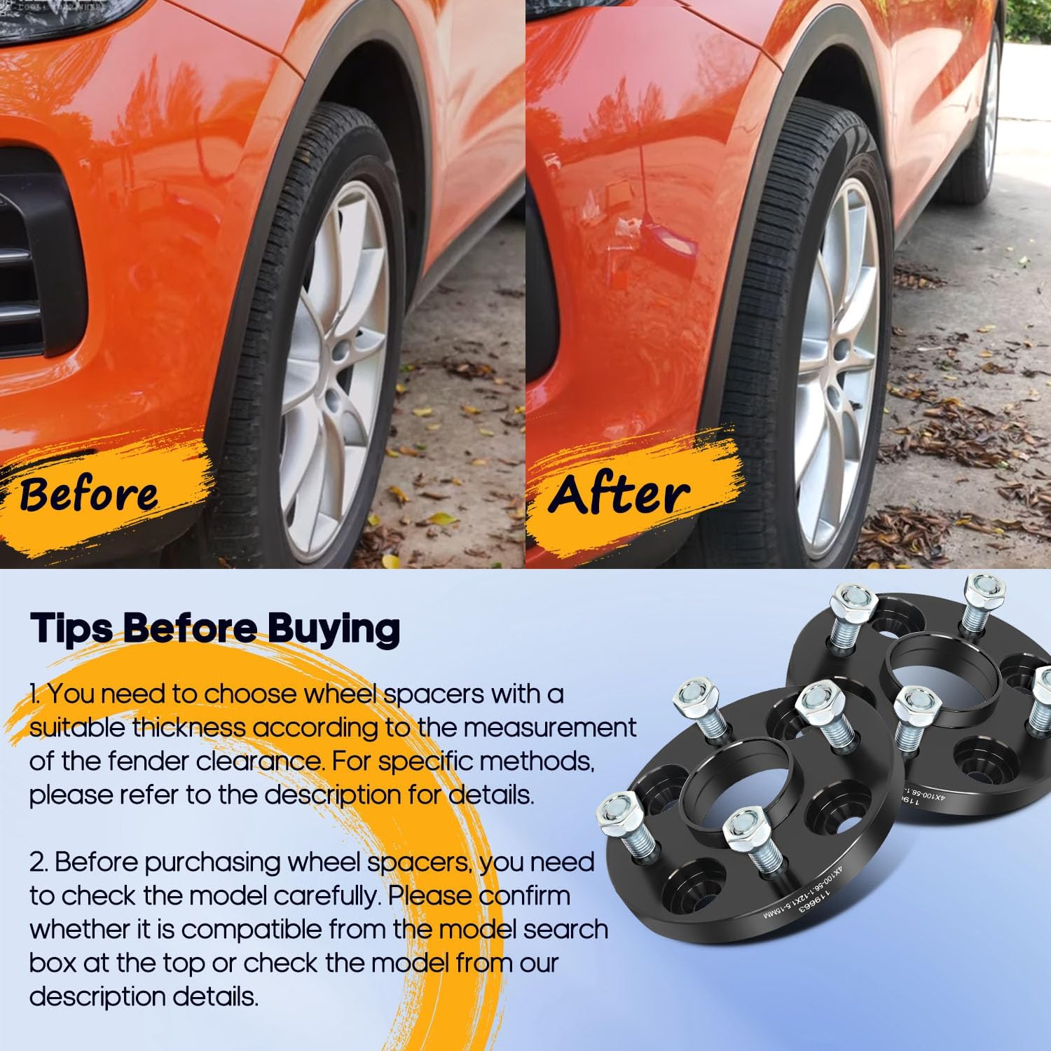 OCPTY 4x100 to 4x100 Wheel spacers 15mm Real Forged Spacers with 12x1.5 ThreadSize 56.1mm Hub Bore fits 1986-2005 for Acura 1980-2020 for Honda 1991-2020 for Mitsubishi Hubcentric Spacers 2 pcs